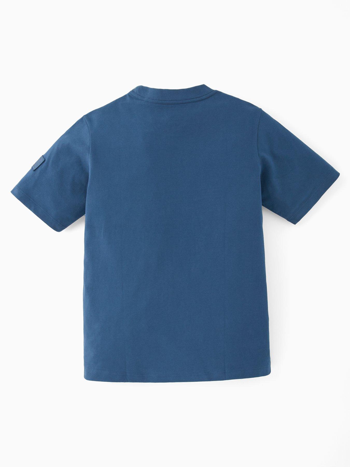  image of jack-jones-junior-boys-badge-short-sleeve-t-shirt-blue