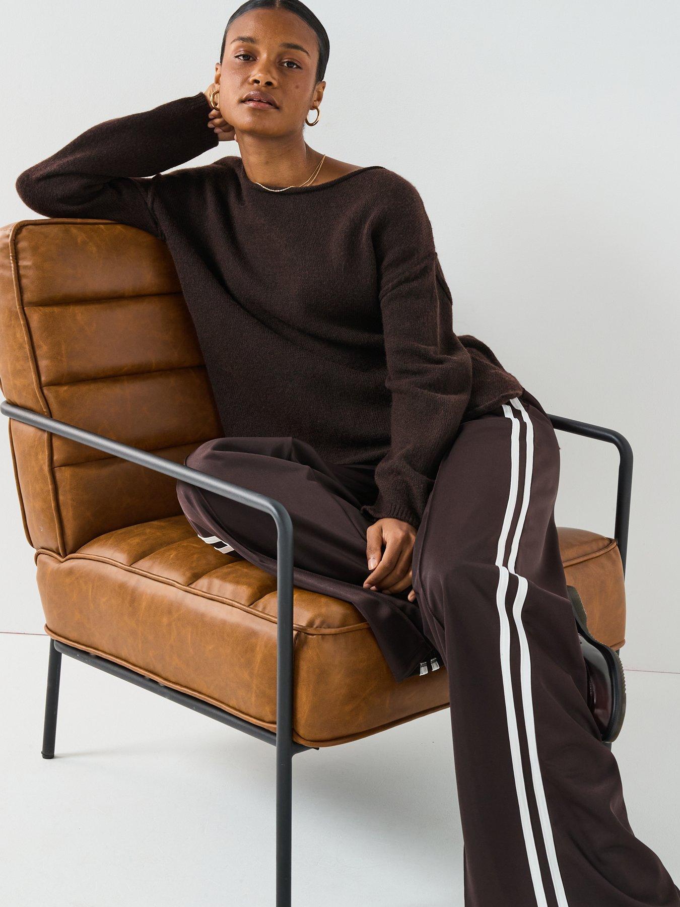 Image 5 of 6 of V by Very Wide Leg High Waisted Jogger - Brown