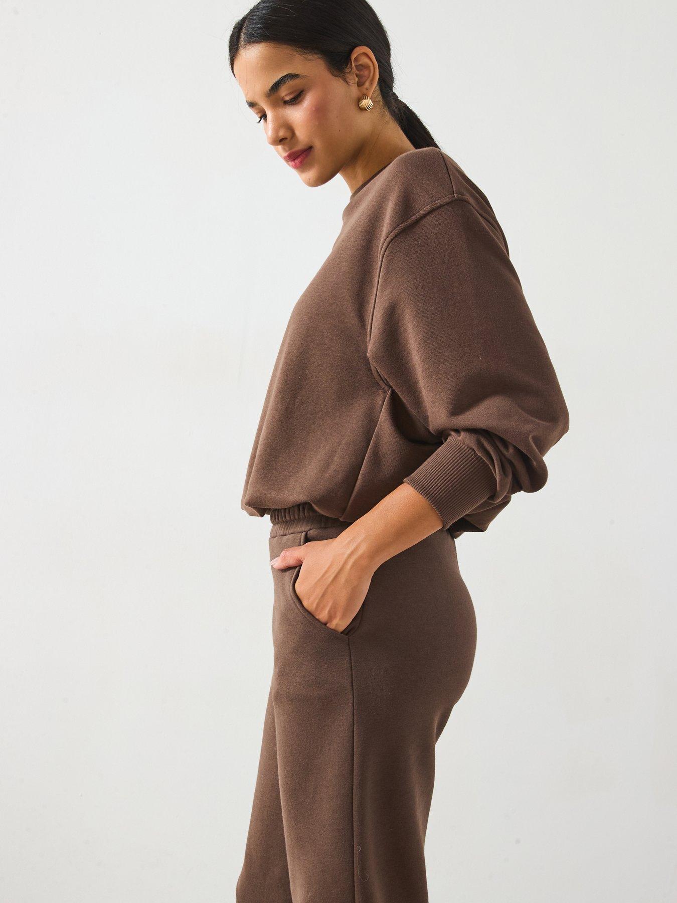 Image 4 of 6 of V by Very Bubble Hem Sweatshirt - Brown
