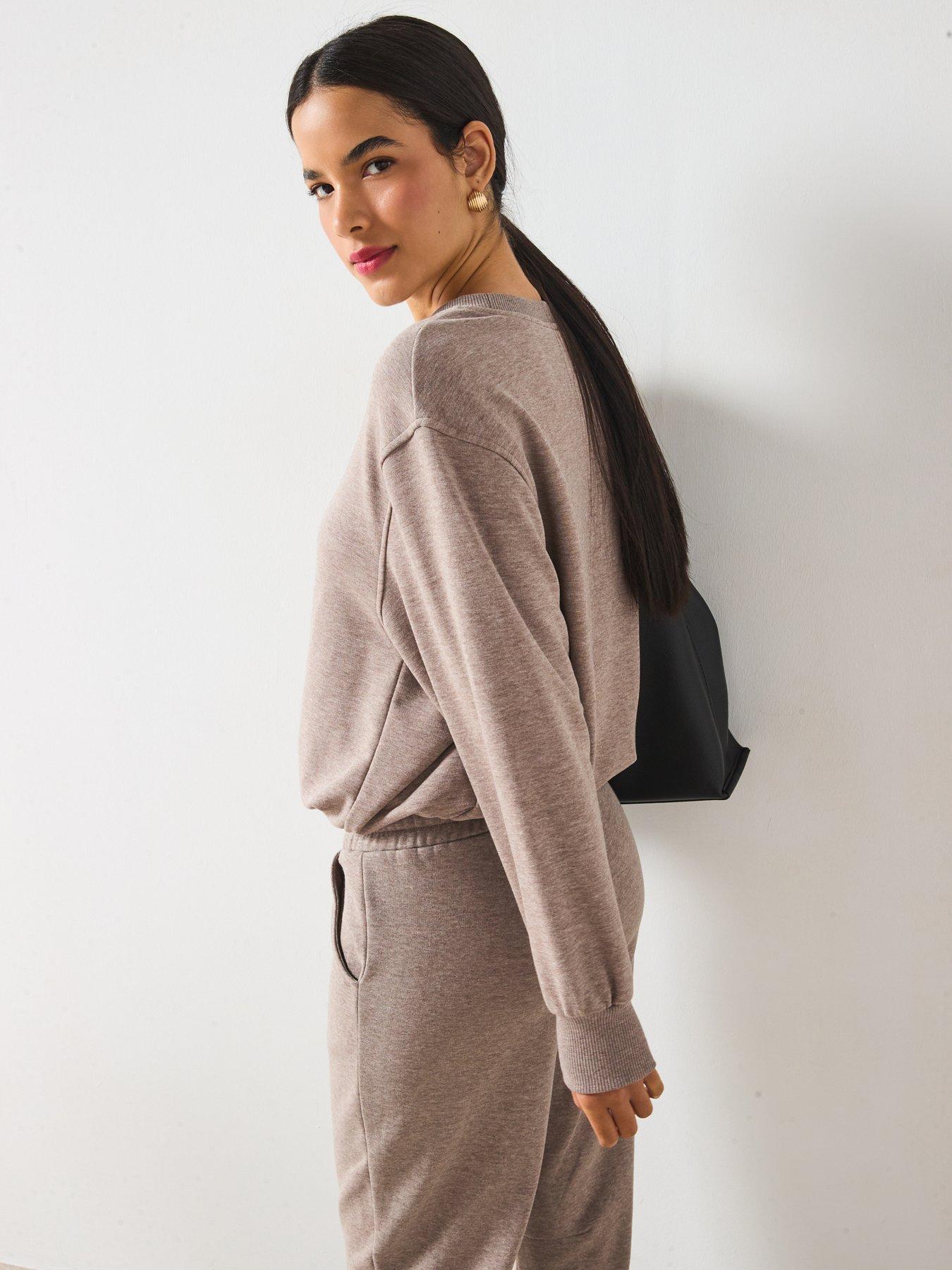 Image 4 of 6 of V by Very Bubble Hem Sweatshirt - Oatmeal Marl