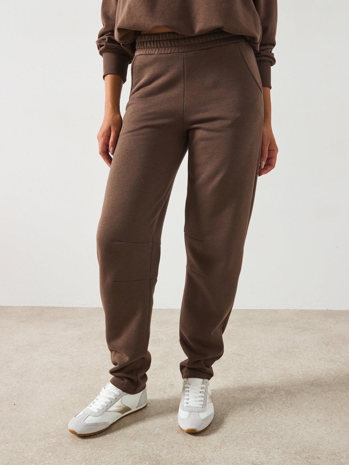 undefined Barrel Leg Joggers - Brown