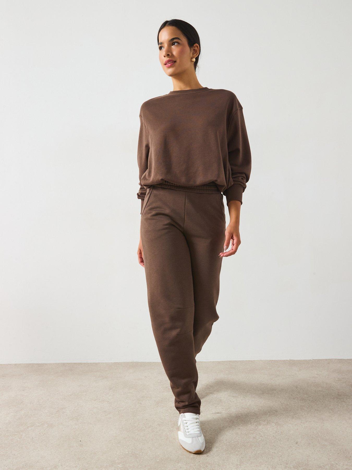 Image 3 of 6 of V by Very Barrel Leg Joggers - Brown