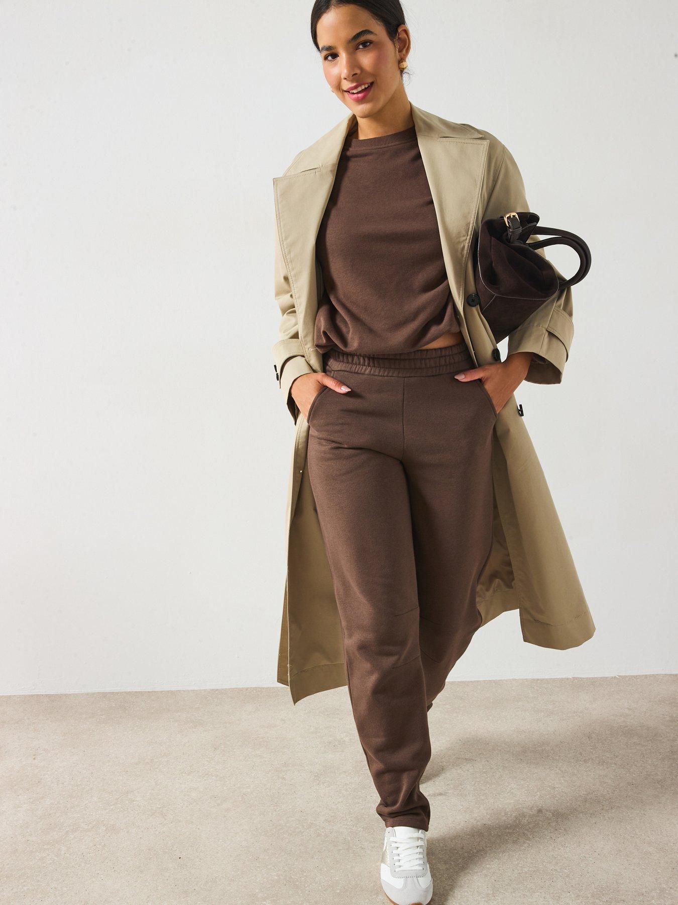 Image 5 of 6 of V by Very Barrel Leg Joggers - Brown