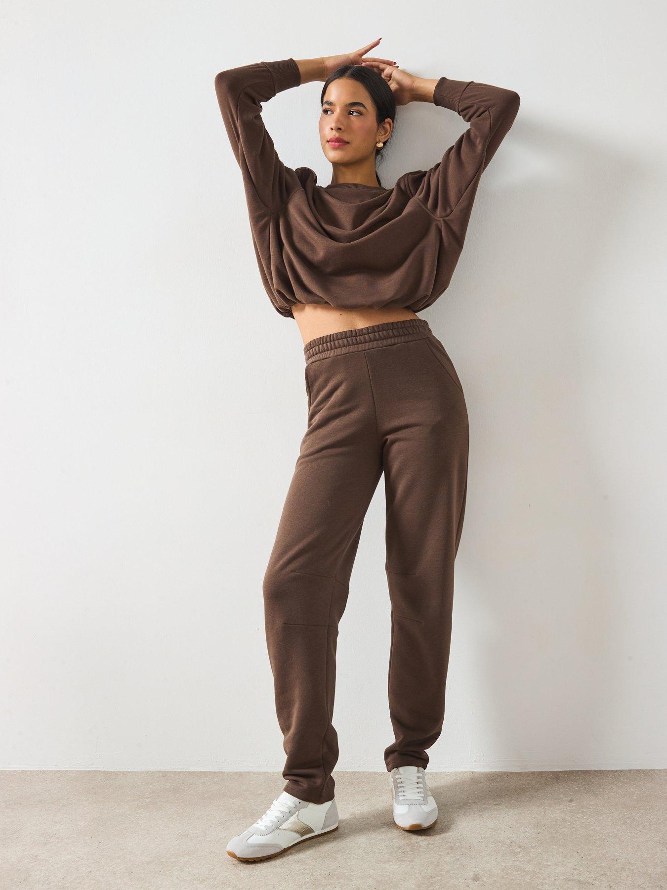 Image 6 of 6 of V by Very Barrel Leg Joggers - Brown