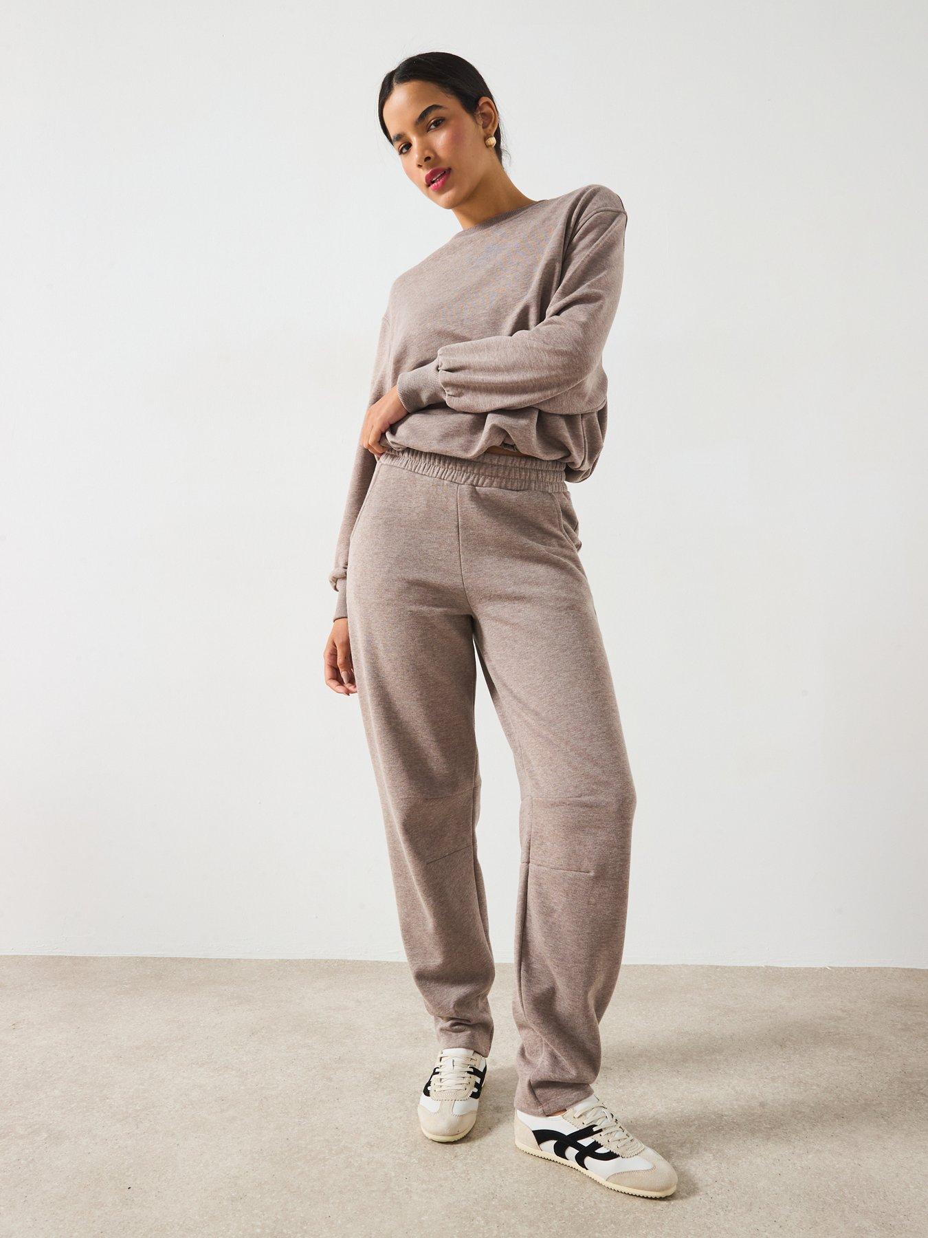 Image 3 of 6 of V by Very Barrel Leg Joggers - Oatmeal Marl