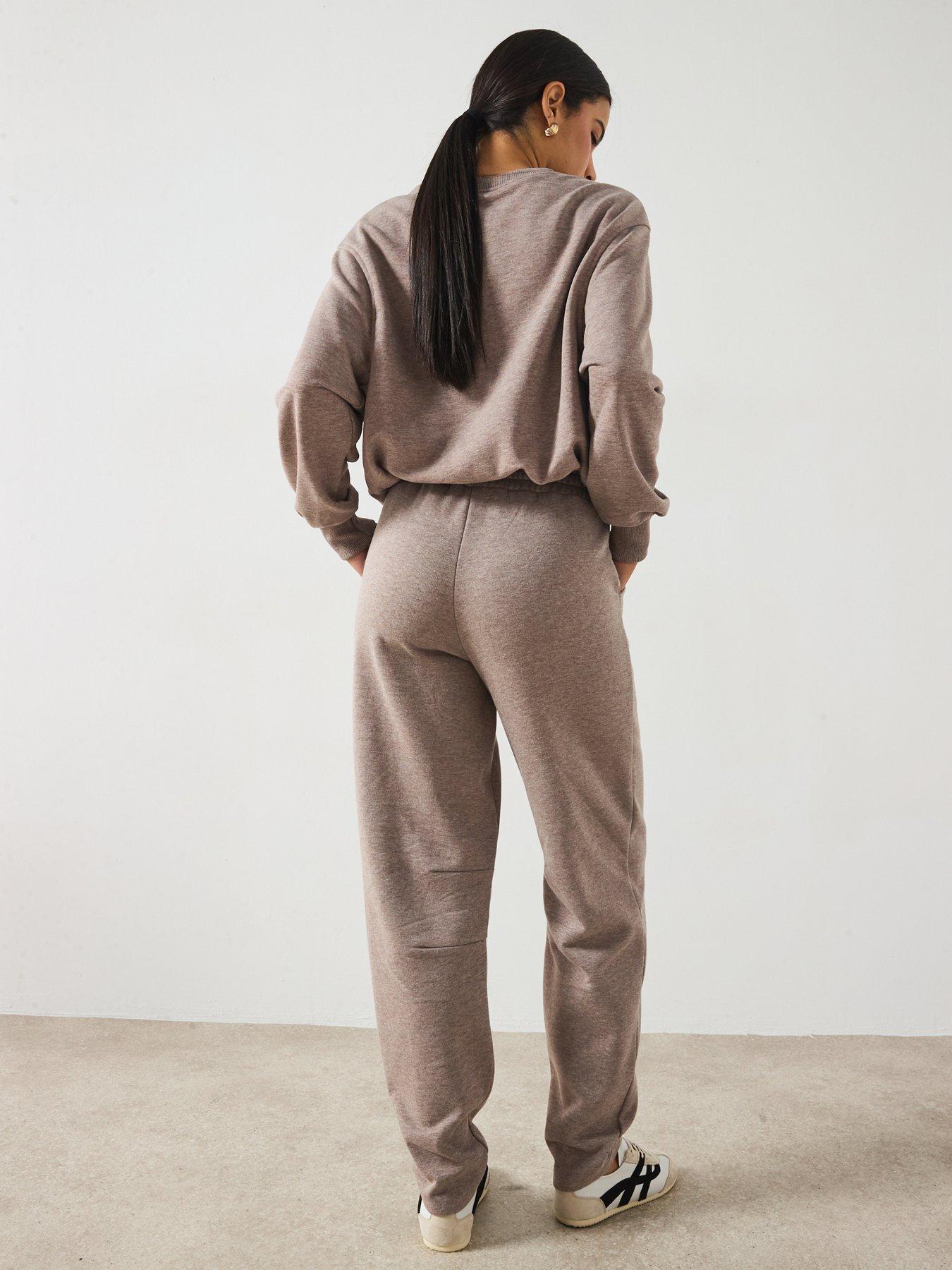 Image 5 of 6 of V by Very Barrel Leg Joggers - Oatmeal Marl