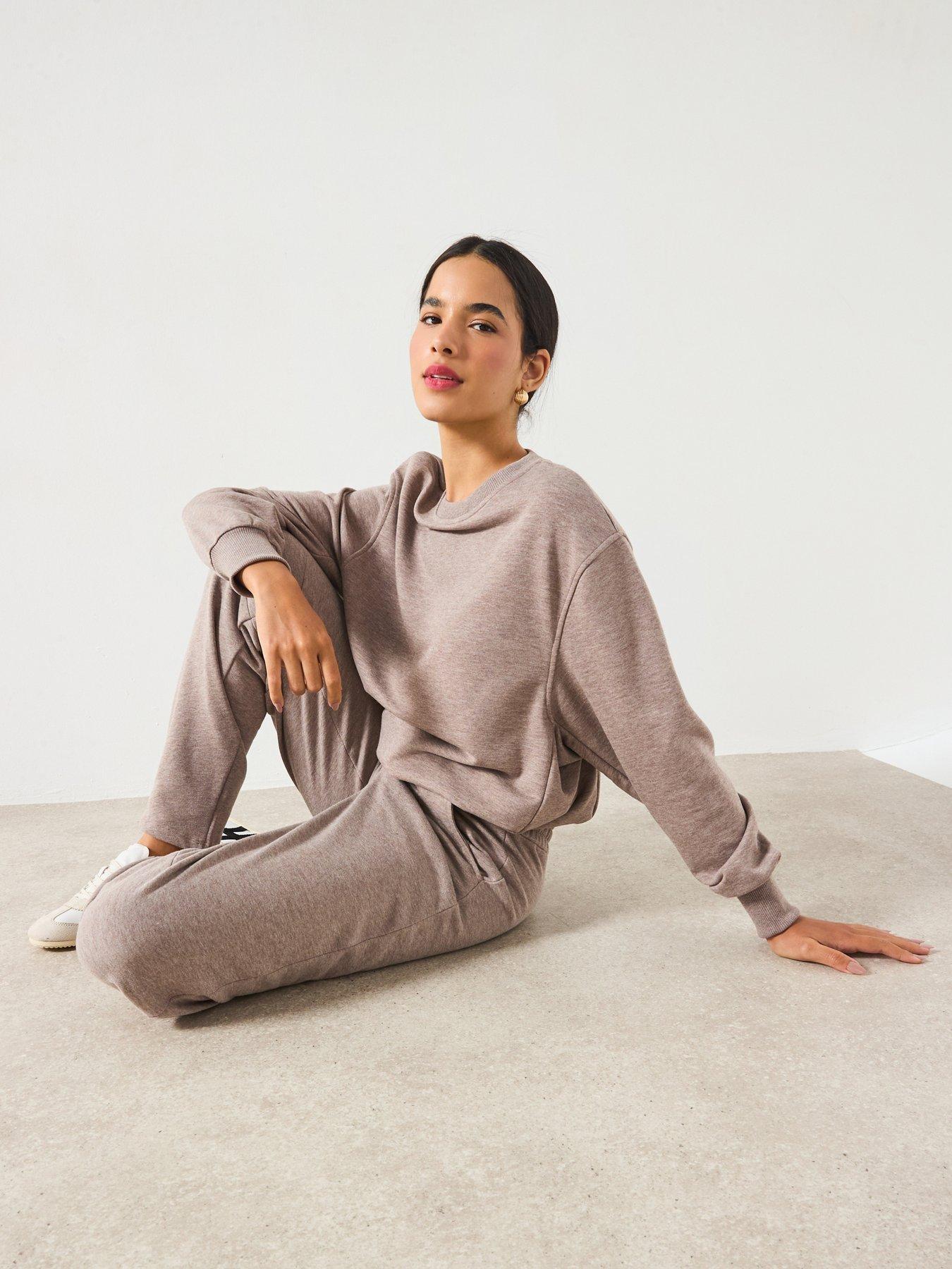 Image 6 of 6 of V by Very Barrel Leg Joggers - Oatmeal Marl