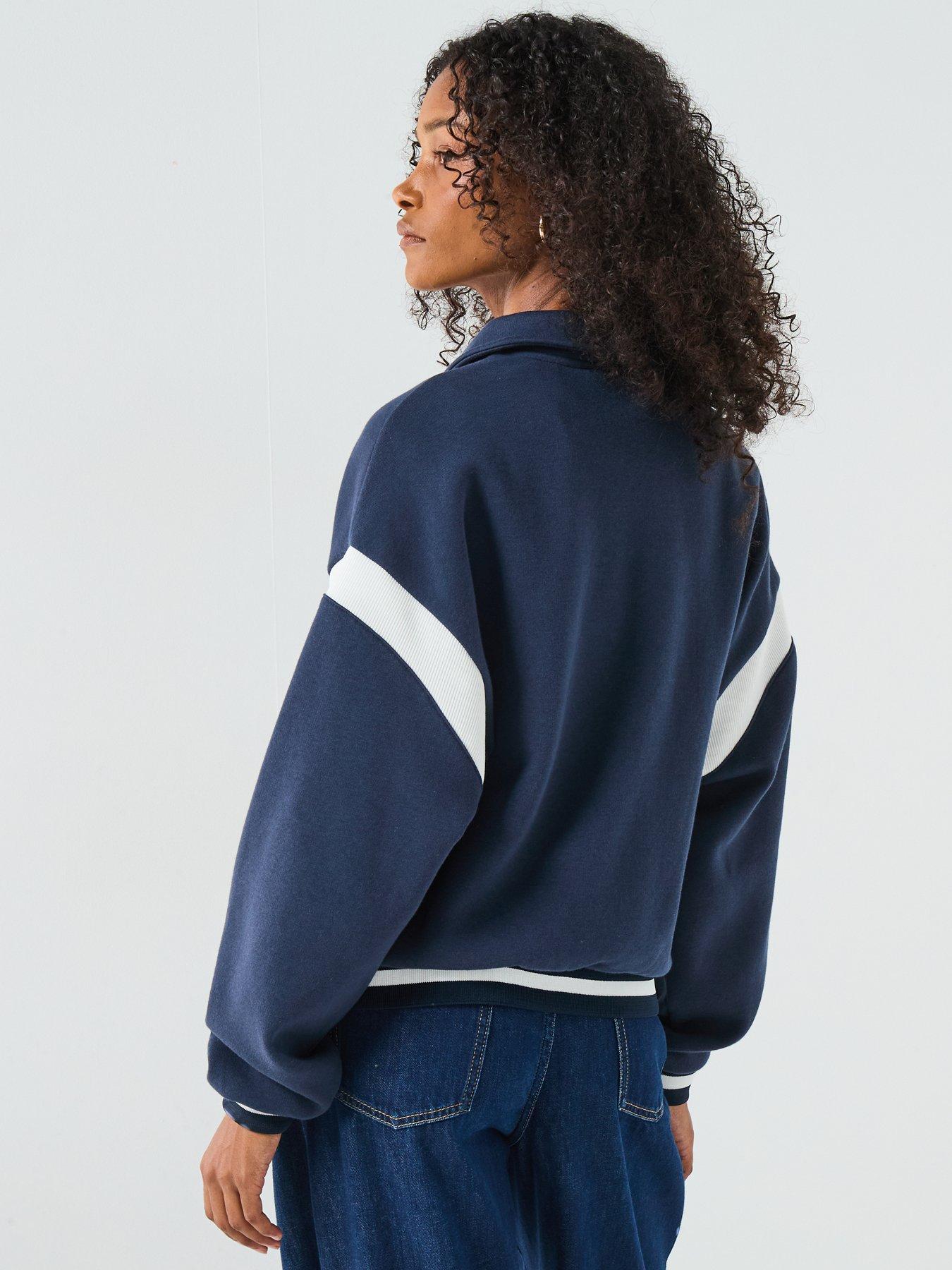 Image 2 of 6 of V by Very Button Up Varsity Bomber Jacket - Navy