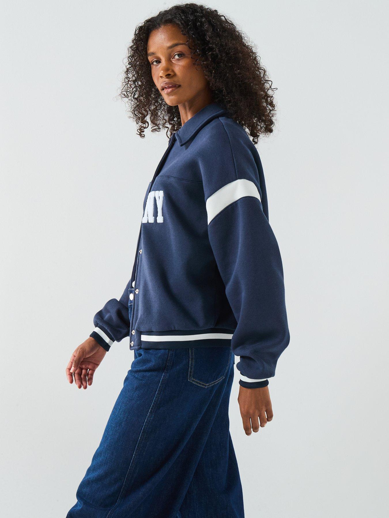 Image 6 of 6 of V by Very Button Up Varsity Bomber Jacket - Navy