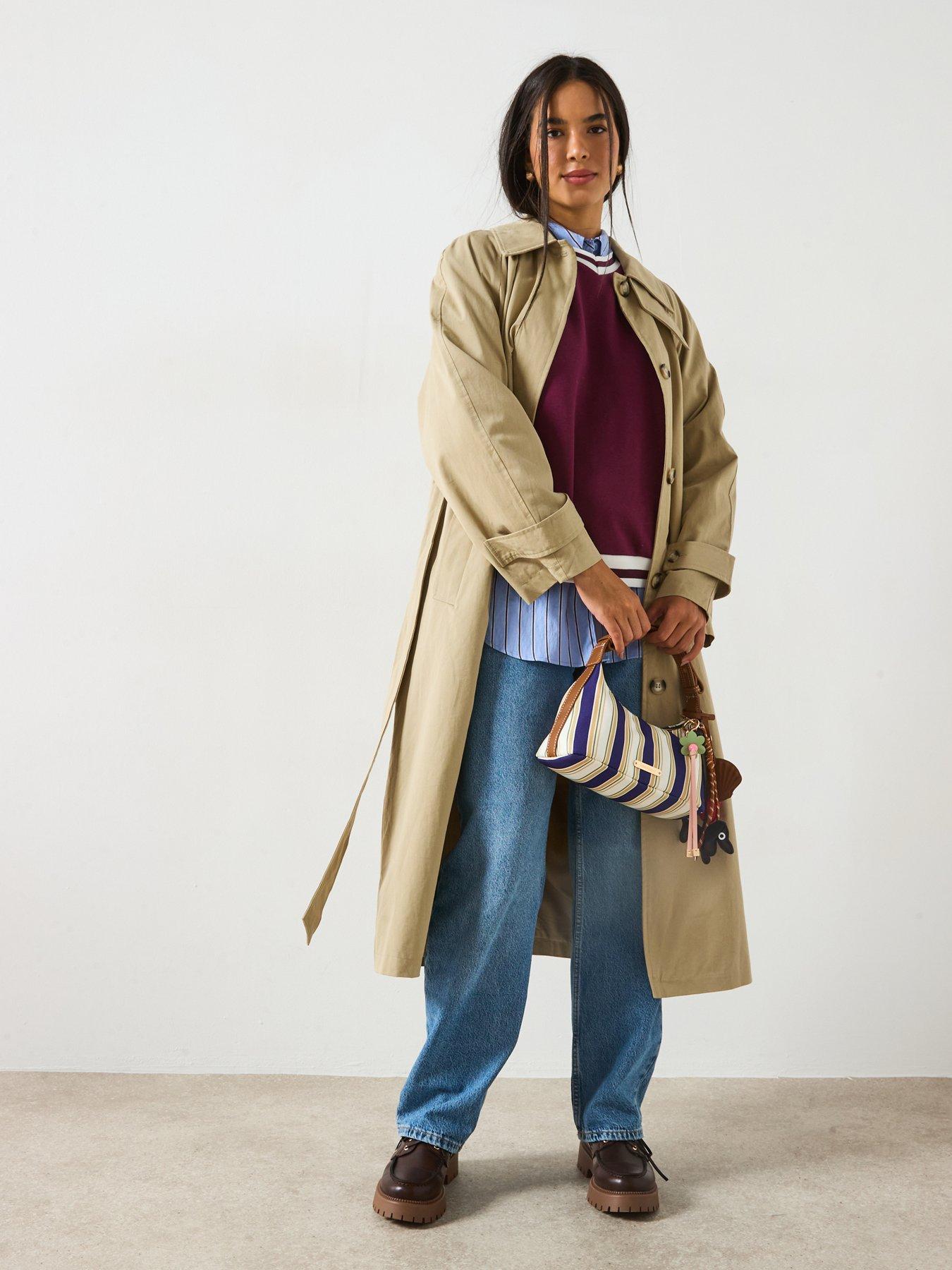 Image 3 of 6 of V by Very Stripe Binding Neck Sweatshirt - Burgundy