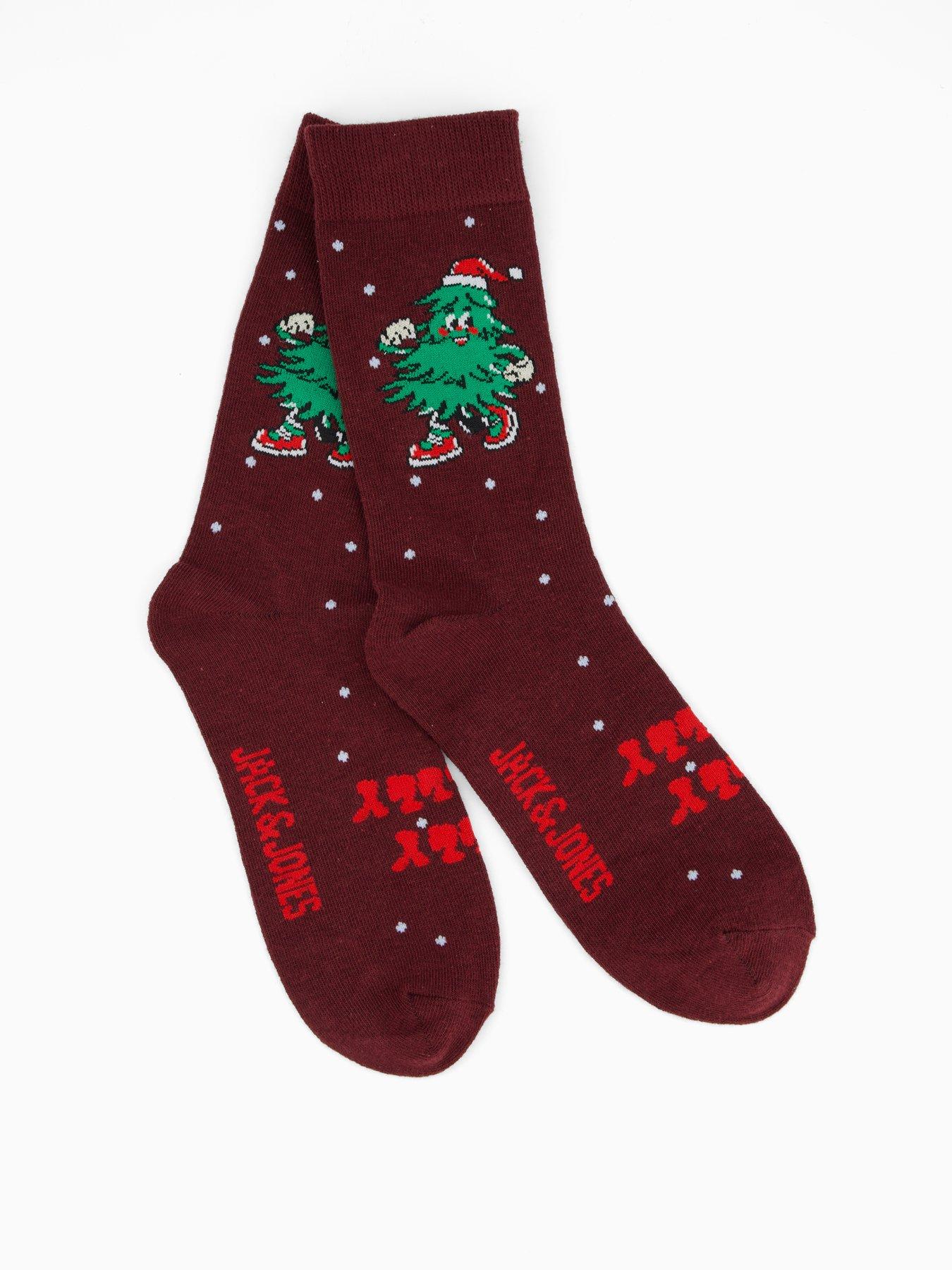  image of jack-jones-junior-boys-christmas-tree-socks-giftbox-multi