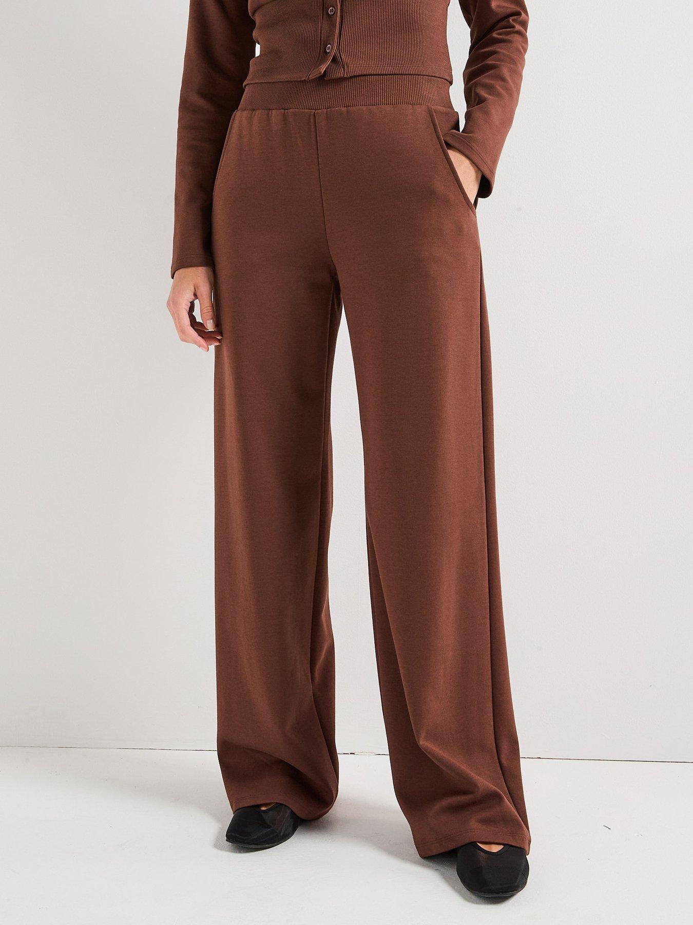 V by Very Wide Leg Joggers Co-Ord - Brown