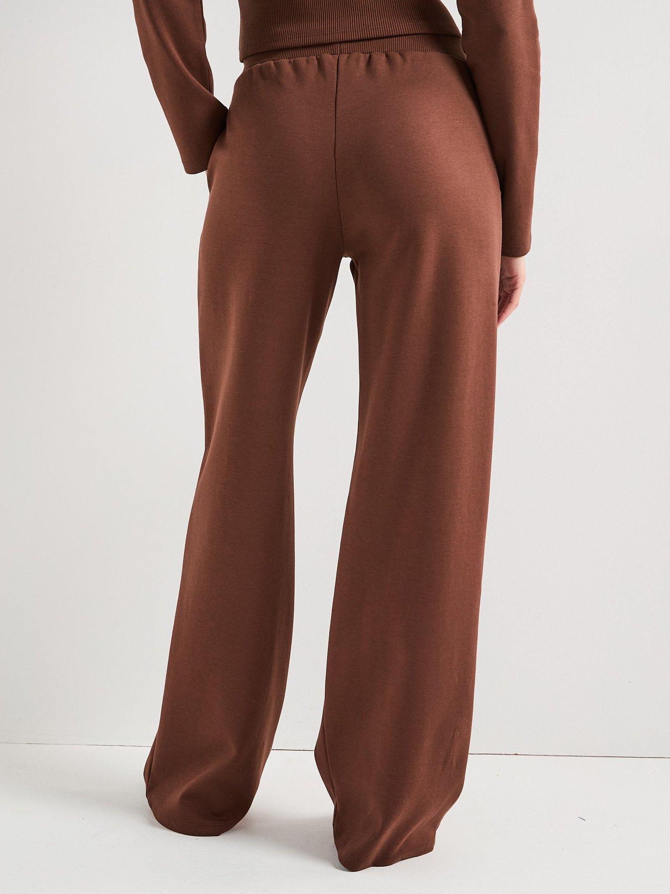 Image 2 of 5 of V by Very Wide Leg Joggers Co-Ord - Brown