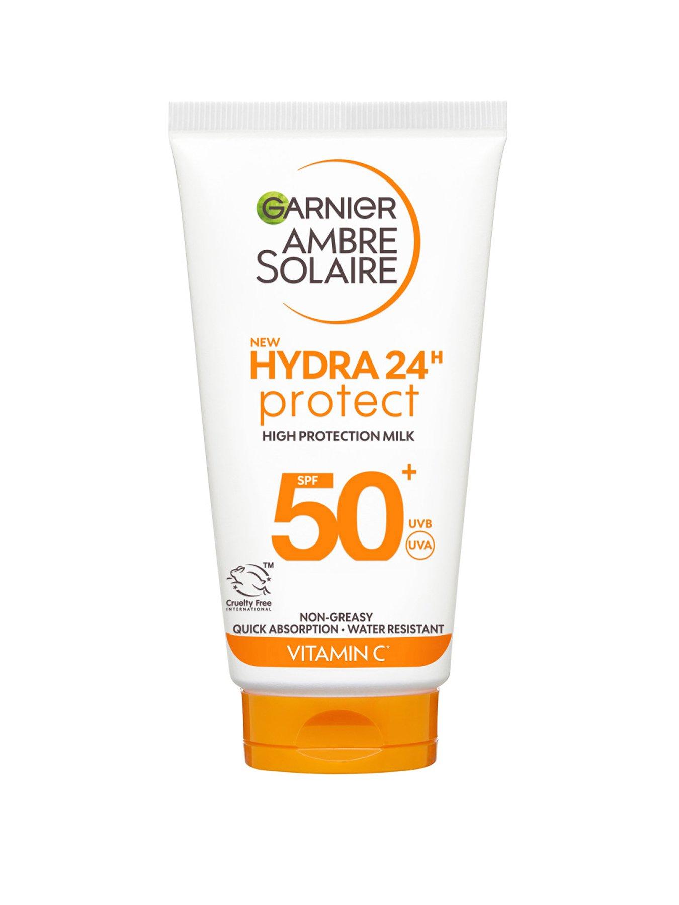 Image 1 of 7 of Garnier Ambre Solaire SPF 50+ Hydra 24 Hour Protect High protection UVB &amp; UVA hydrating sun cream lotion