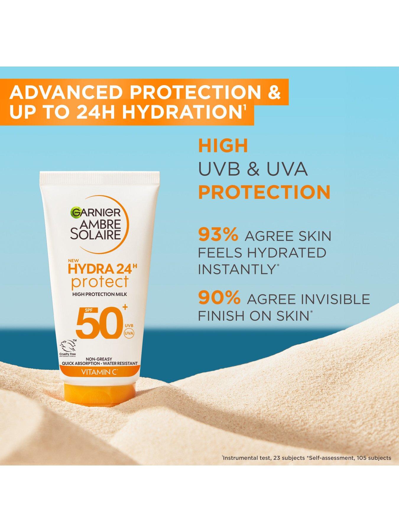 Image 2 of 7 of Garnier Ambre Solaire SPF 50+ Hydra 24 Hour Protect High protection UVB &amp; UVA hydrating sun cream lotion