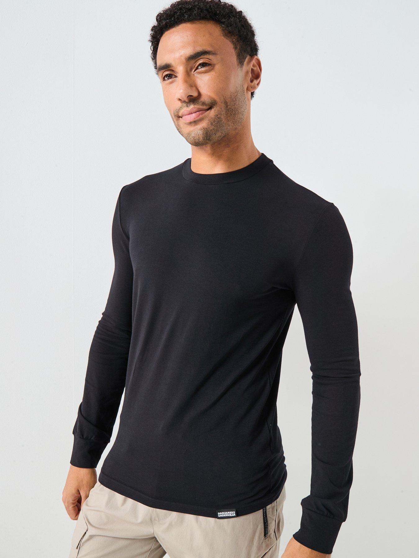 undefined Dsquared Back Neck Logo Long Sleeve T-Shirt - Black