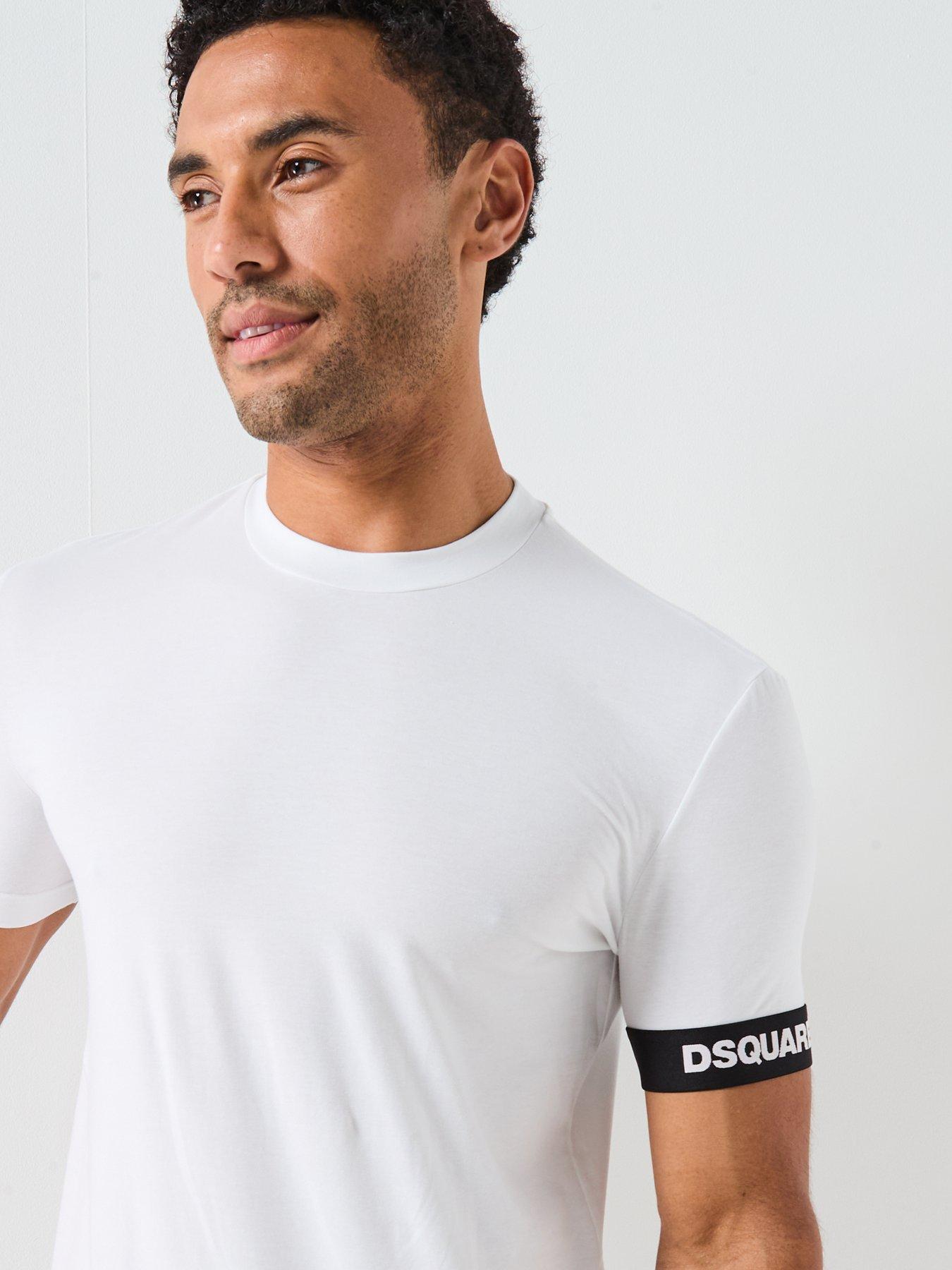 Image 4 of 4 of Dsquared2 Dsquared Logo Arm Band Short Sleeve T-Shirt - White