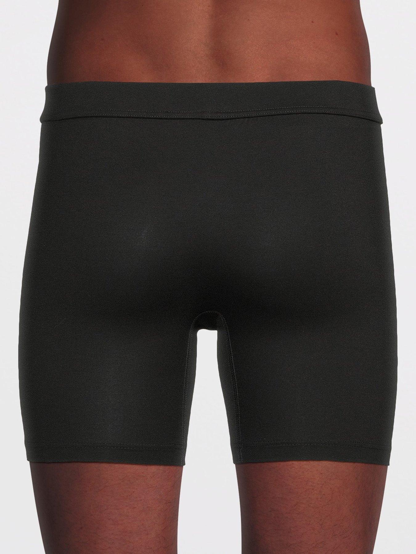  image of dsquared2-dsquared-badge-logo-long-leg-trunks-black