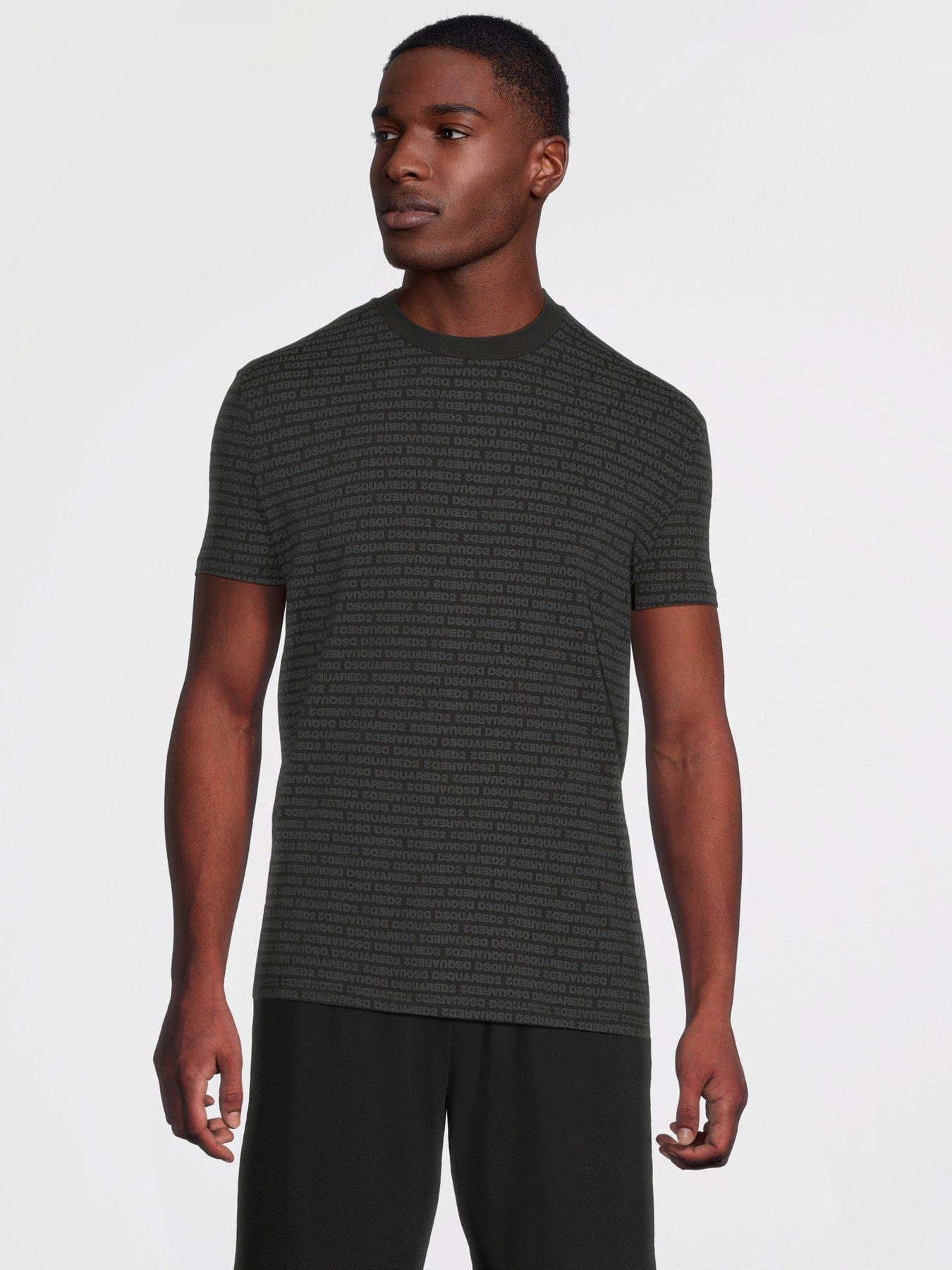 Image 1 of 6 of Dsquared2 Dsquared All Over Logo Short Sleeve T-Shirt - Black