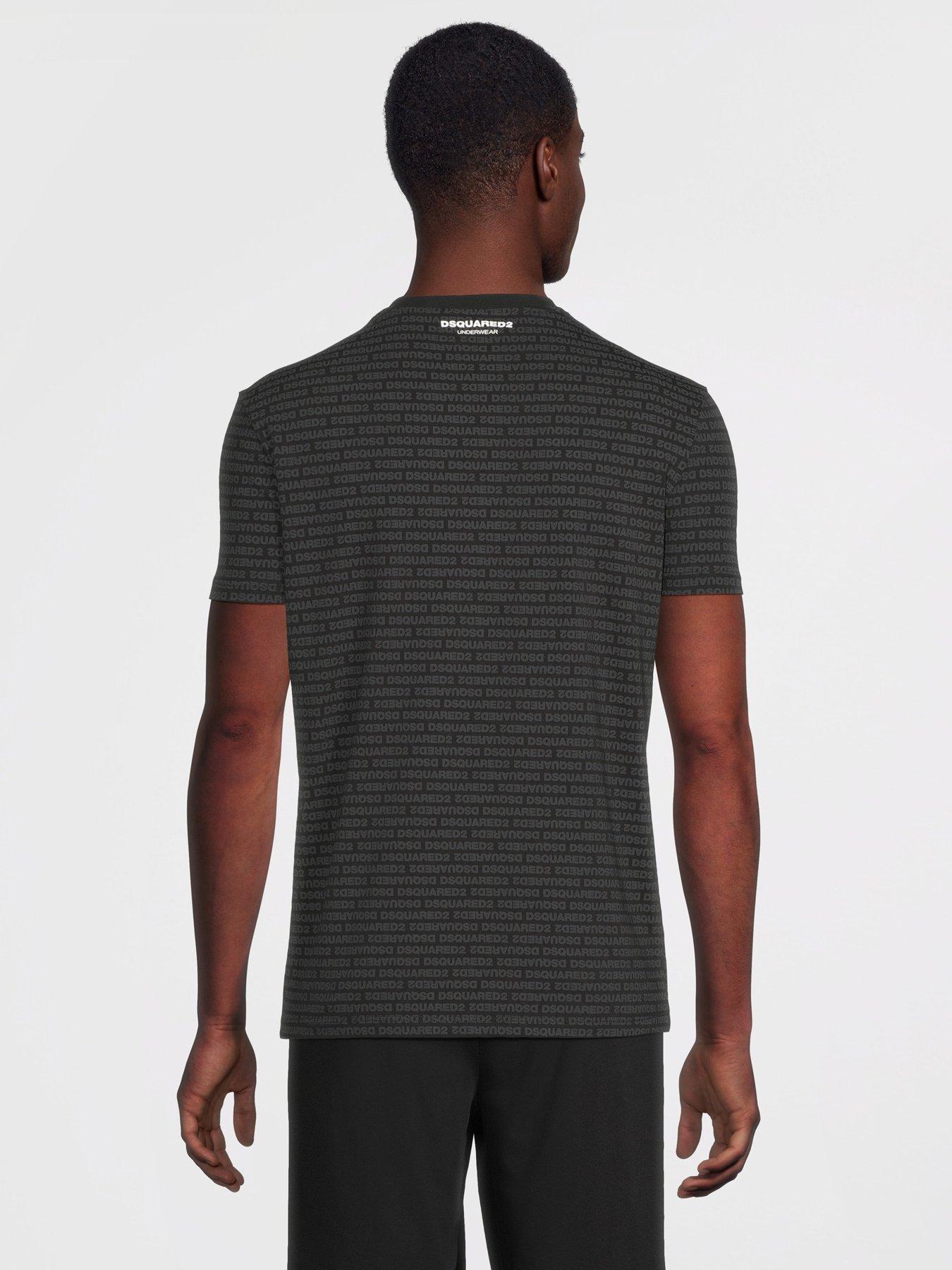 Image 2 of 6 of Dsquared2 Dsquared All Over Logo Short Sleeve T-Shirt - Black