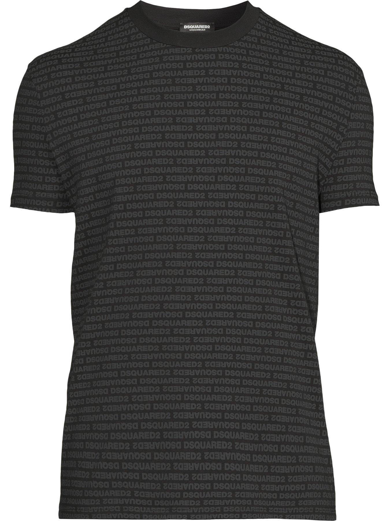 Image 6 of 6 of Dsquared2 Dsquared All Over Logo Short Sleeve T-Shirt - Black
