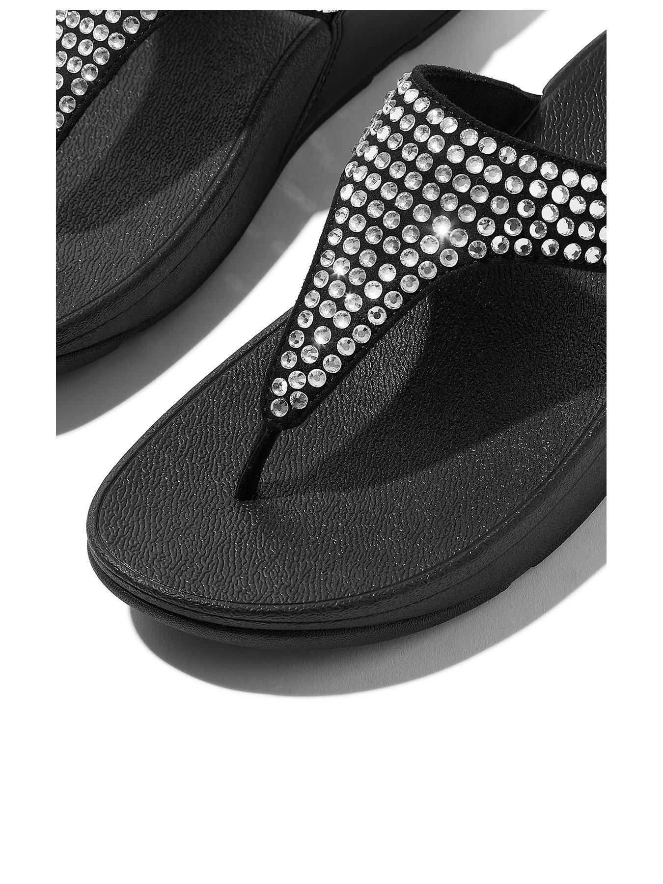 Image 3 of 5 of FitFlop Lulu Maxi-crystal Toe-post Sandal - Black