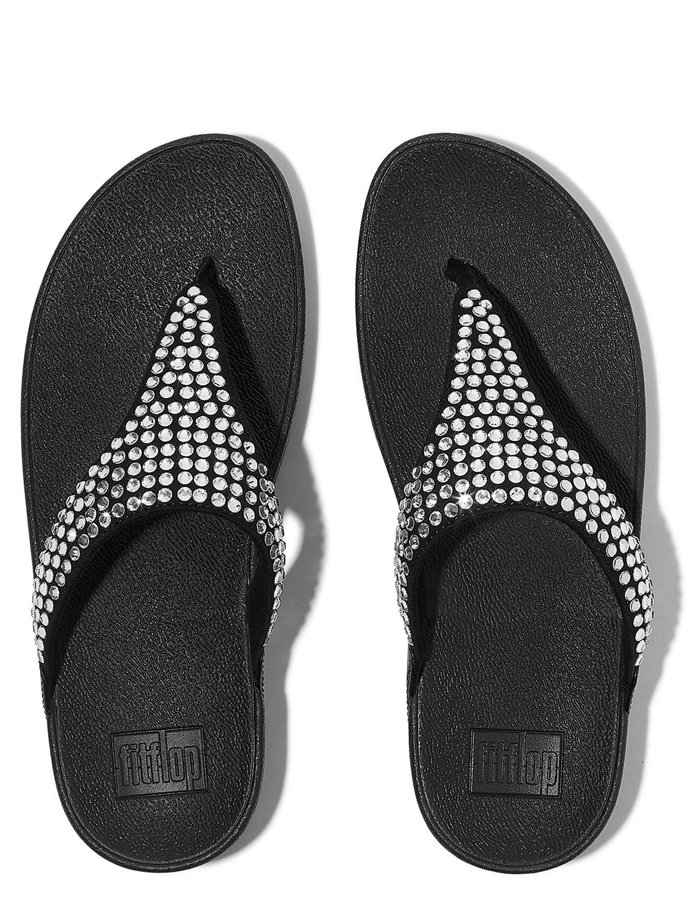Image 4 of 5 of FitFlop Lulu Maxi-crystal Toe-post Sandal - Black