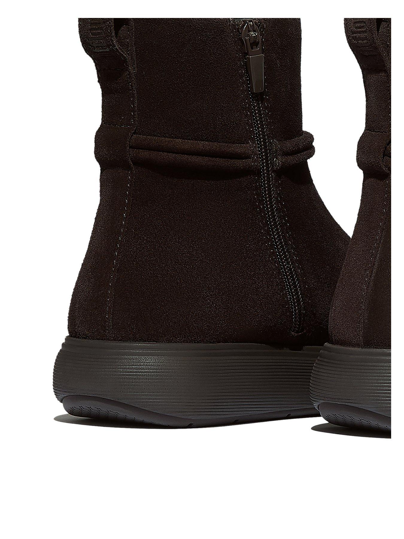 Image 5 of 5 of FitFlop Iq-comff Tassel Suede Short Boots - Chocolate Brown