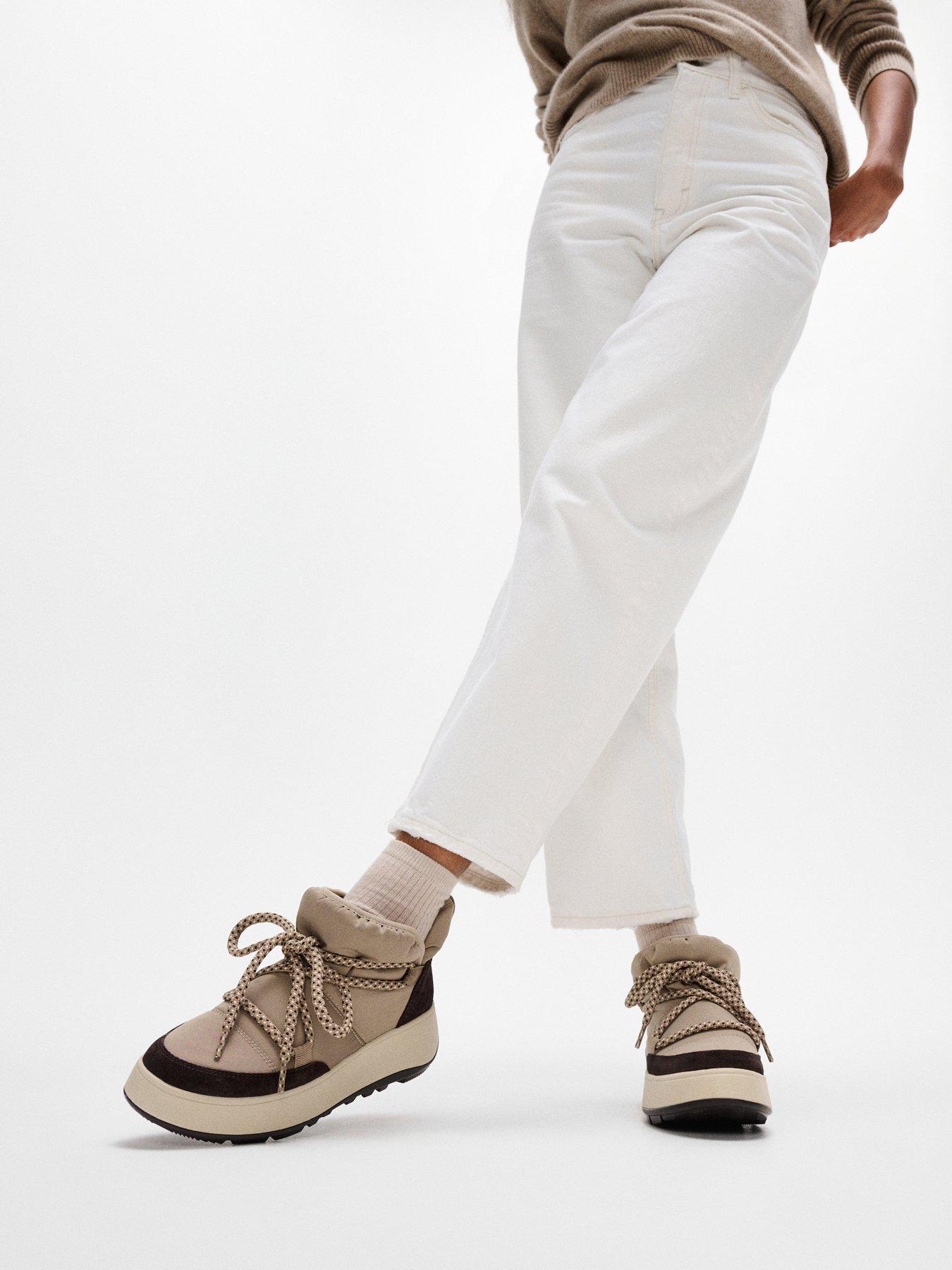 Image 1 of 6 of FitFlop F-mode W/resistant Biofleece Mesh Flatform Booties - Taupe