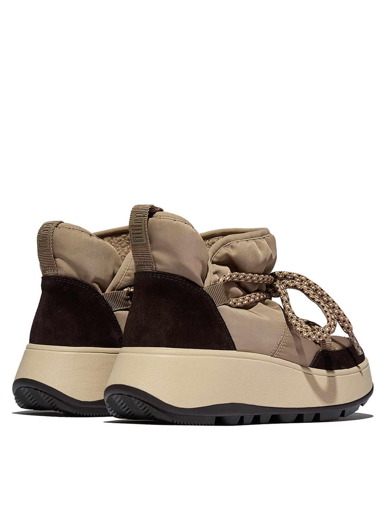Image 4 of 6 of FitFlop F-mode W/resistant Biofleece Mesh Flatform Booties - Taupe