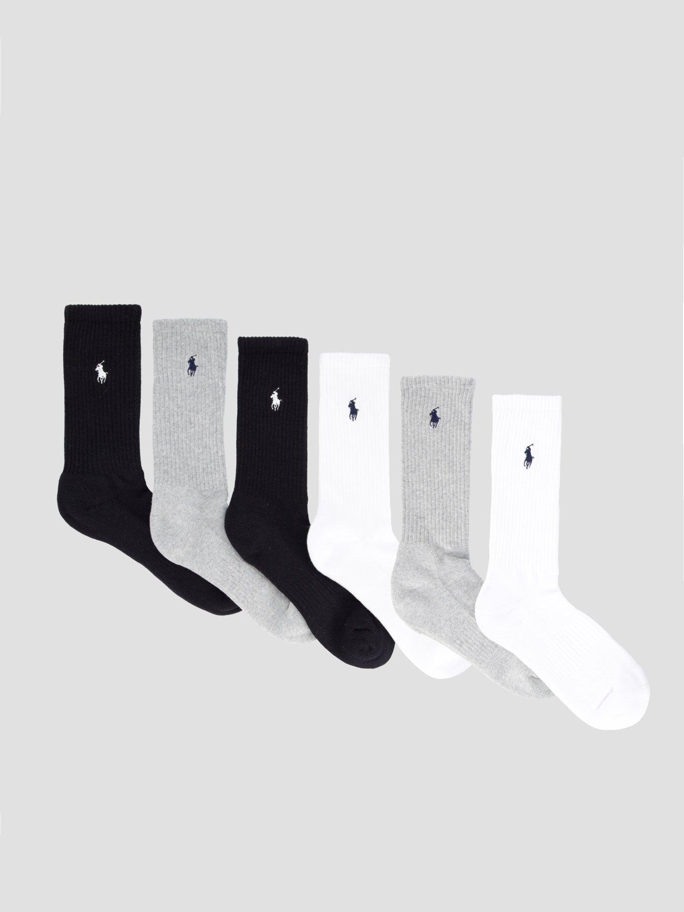 Image 1 of 3 of Polo Ralph Lauren 6 Pack Crew Sports Socks - Assorted