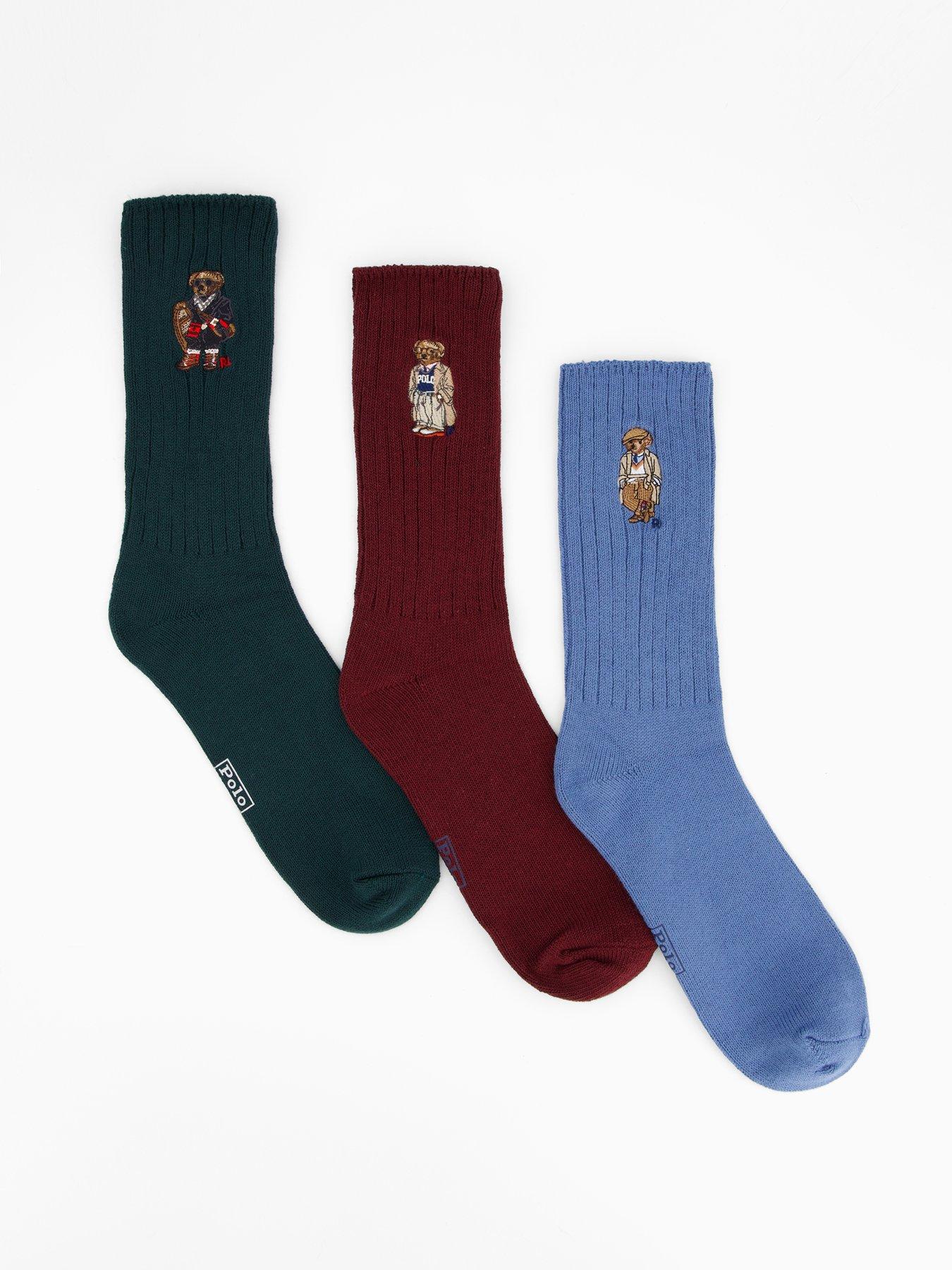 Polo Ralph Lauren Bear 3 Pack Socks Gift Set - Assorted