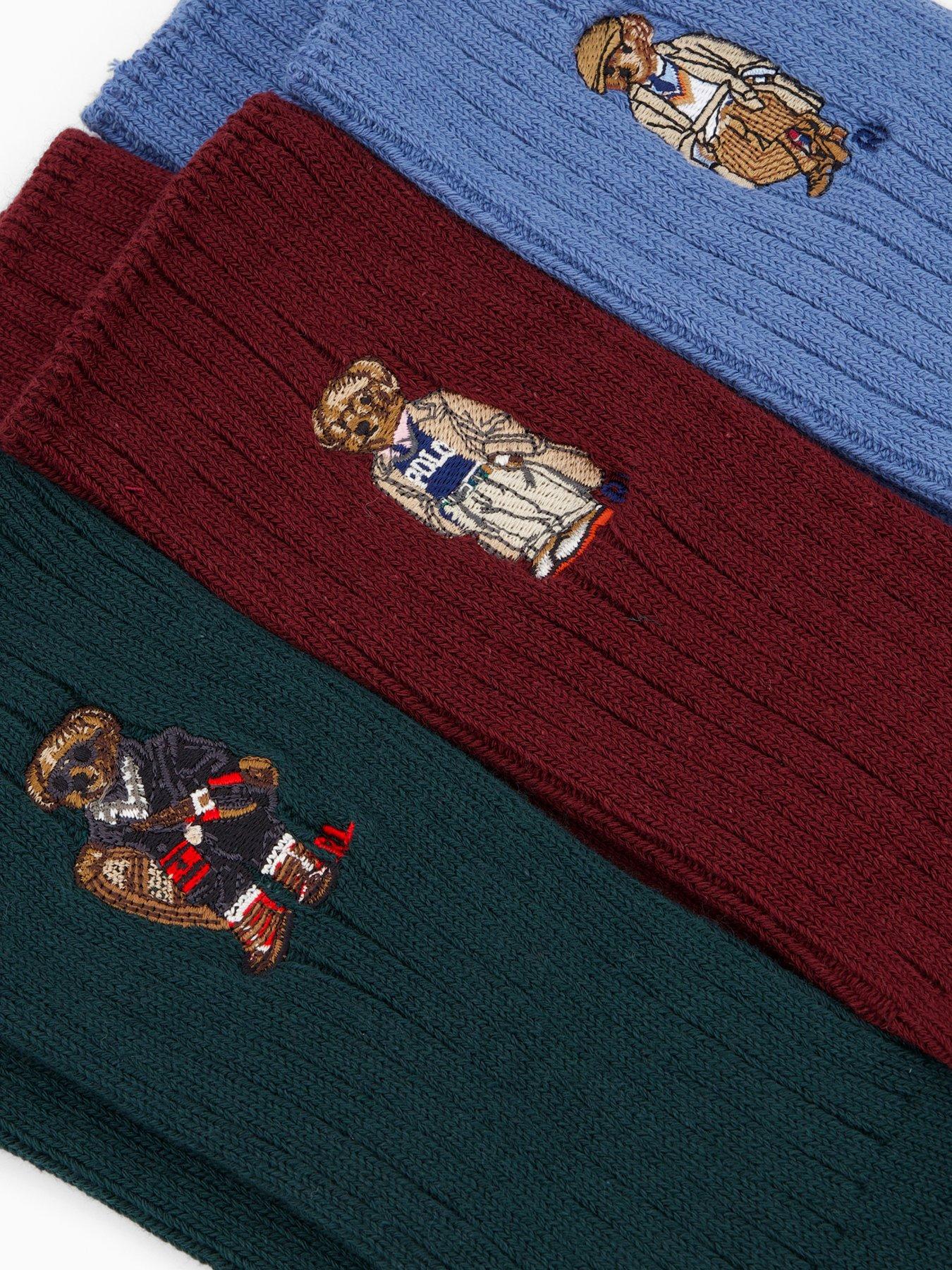 Image 3 of 3 of Polo Ralph Lauren Bear 3 Pack Socks Gift Set - Assorted