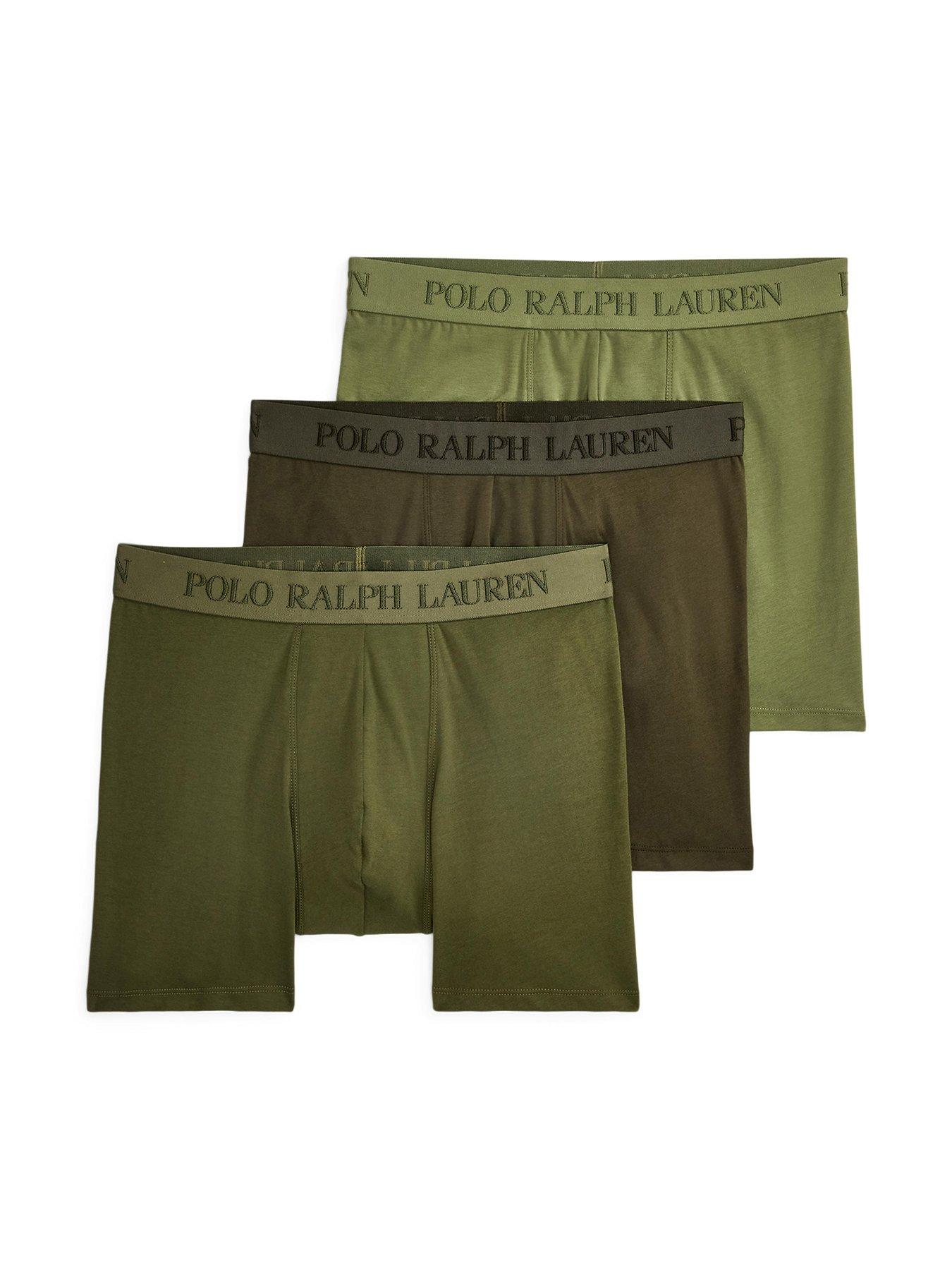 Polo Ralph Lauren 3 Pack Stretch Cotton Boxer Briefs - Green