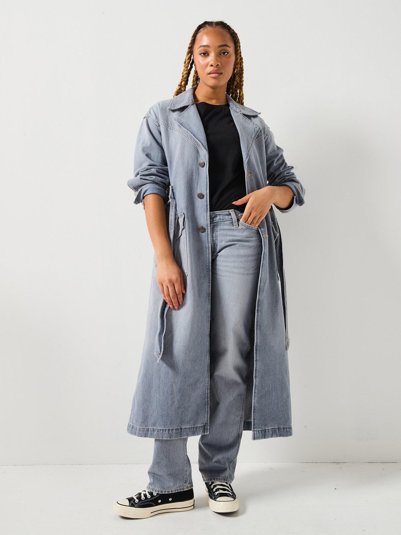 undefined Denim Trench Coat - Haute Haze - Blue