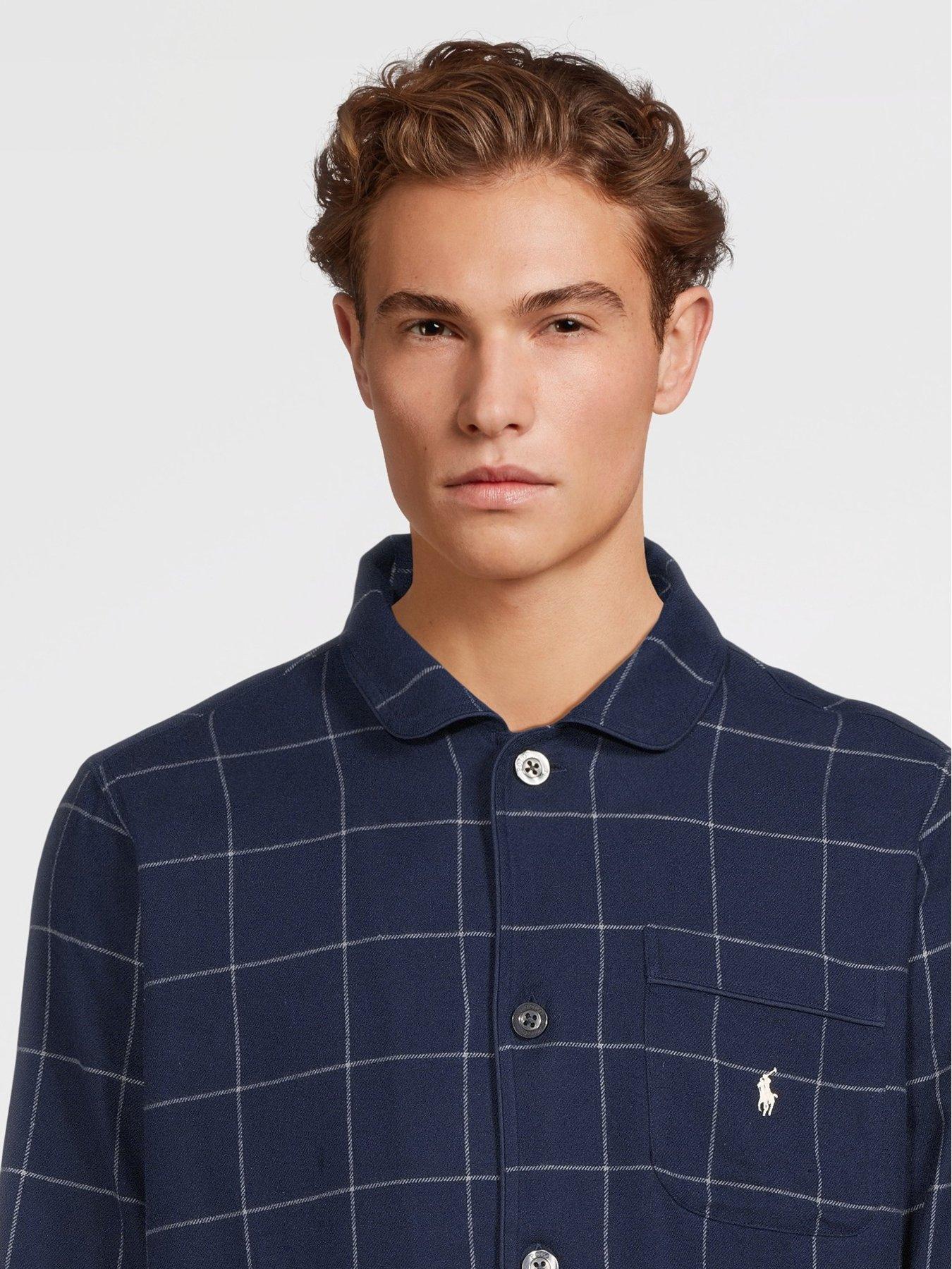 Image 4 of 6 of Polo Ralph Lauren Window Pane Check Pyjama Set - Navy