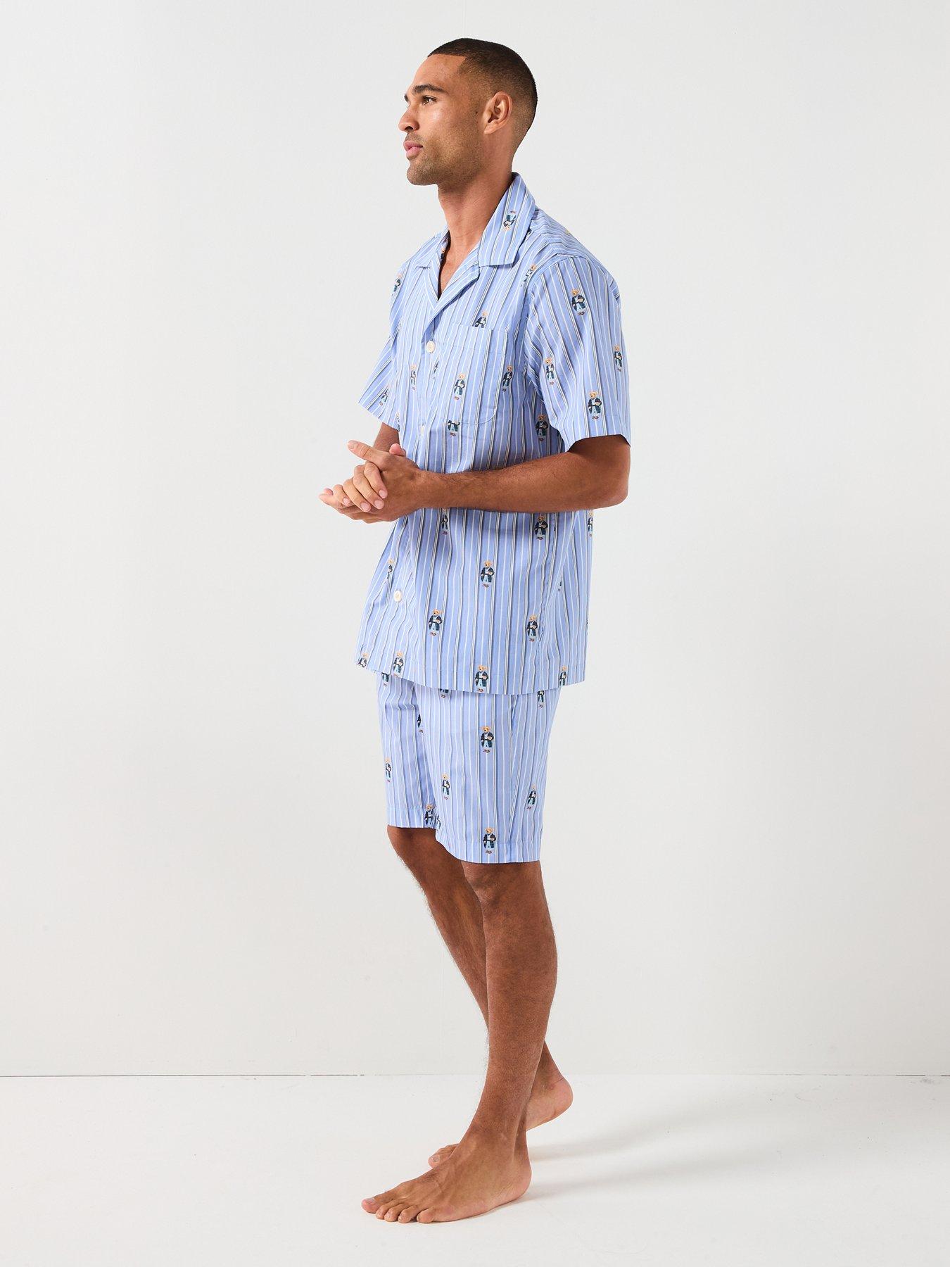 Image 3 of 6 of Polo Ralph Lauren All Over Bear Print Woven Pyjama Top - Light Blue