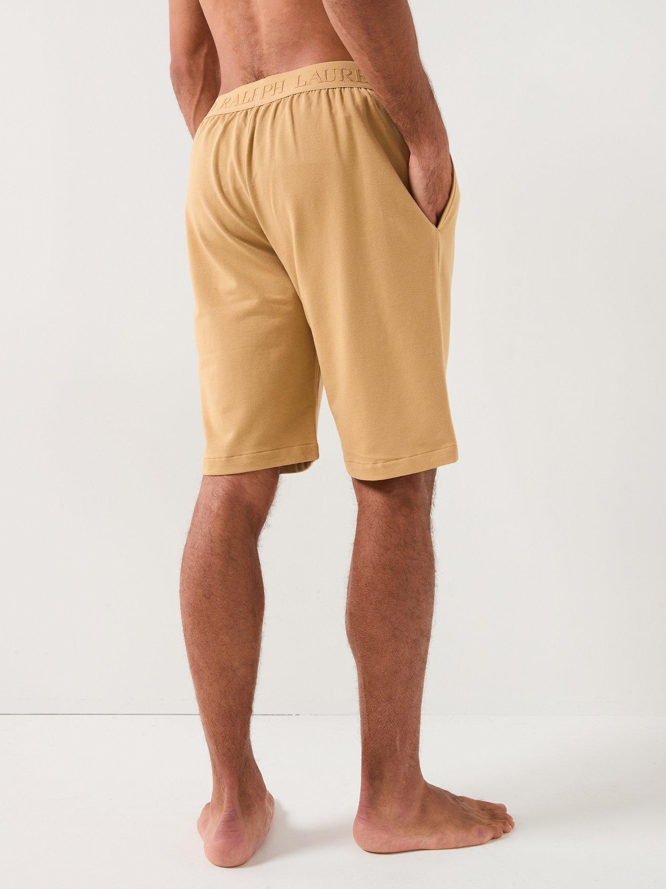 Image 2 of 5 of Polo Ralph Lauren Polo Ralph Lauren Liquid Cotton Tonal Logo Loungewear Shorts - Beige