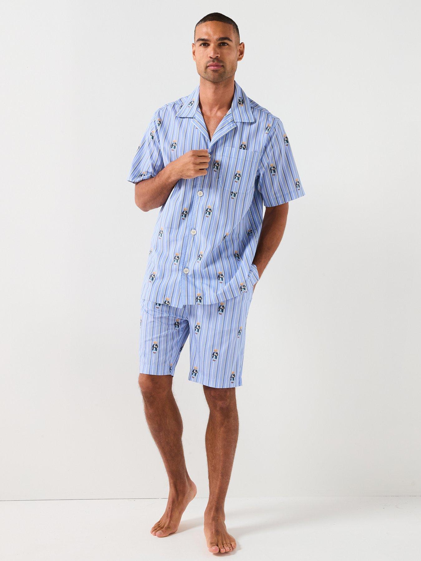 Image 3 of 6 of Polo Ralph Lauren Polo Ralph Lauren All Over Bear Print Woven Pyjama Bottoms - Light Blue
