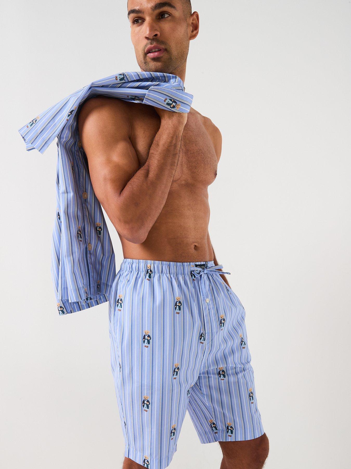  image of polo-ralph-lauren-all-over-bear-print-woven-pyjama-bottoms-light-blue
