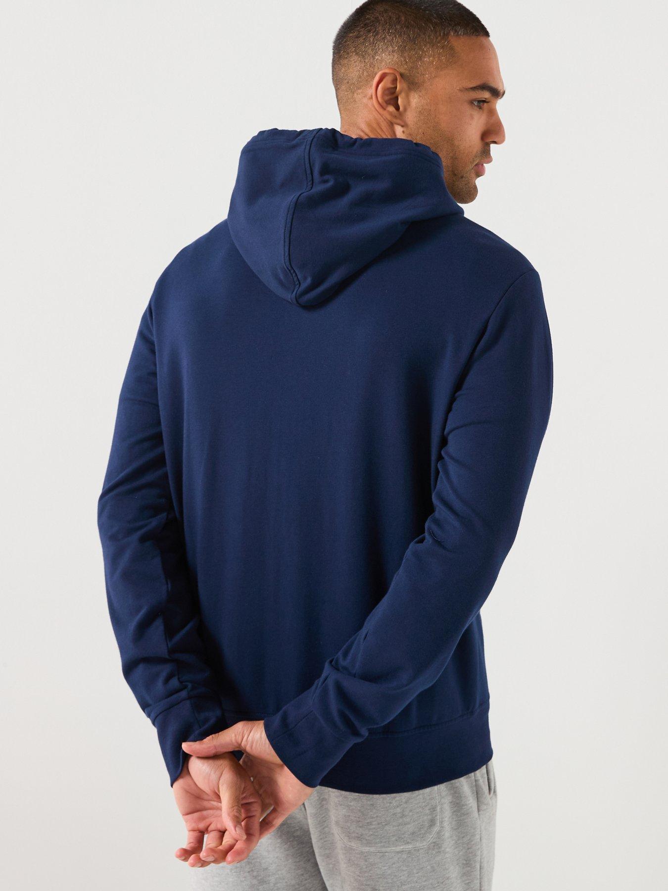 Image 2 of 6 of Polo Ralph Lauren Liquid Cotton Tonal Logo Loungewear Hoodie - Navy