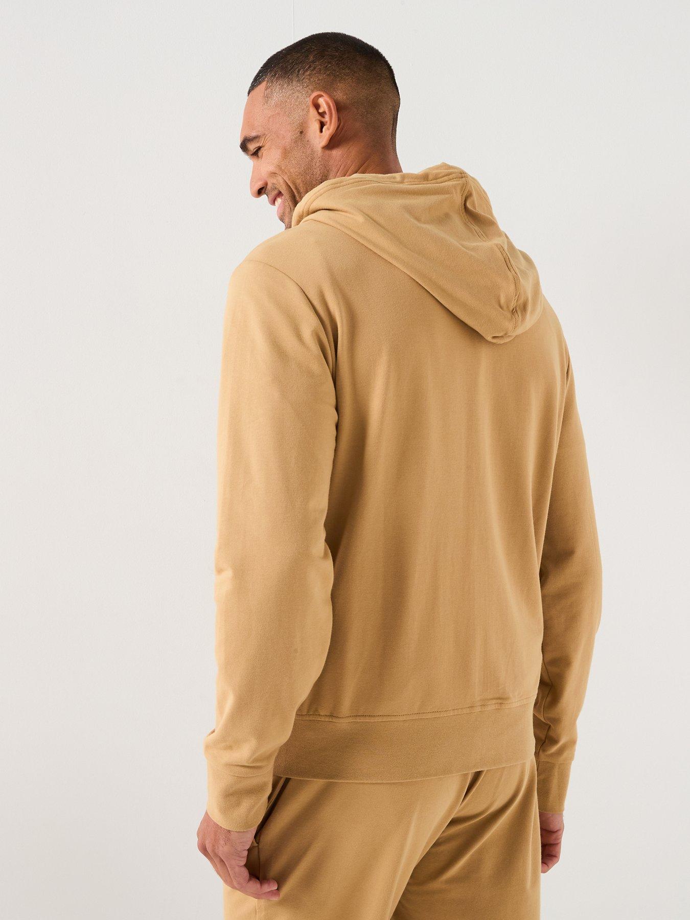Image 2 of 6 of Polo Ralph Lauren Liquid Cotton Tonal Logo Loungewear Hoodie - Beige