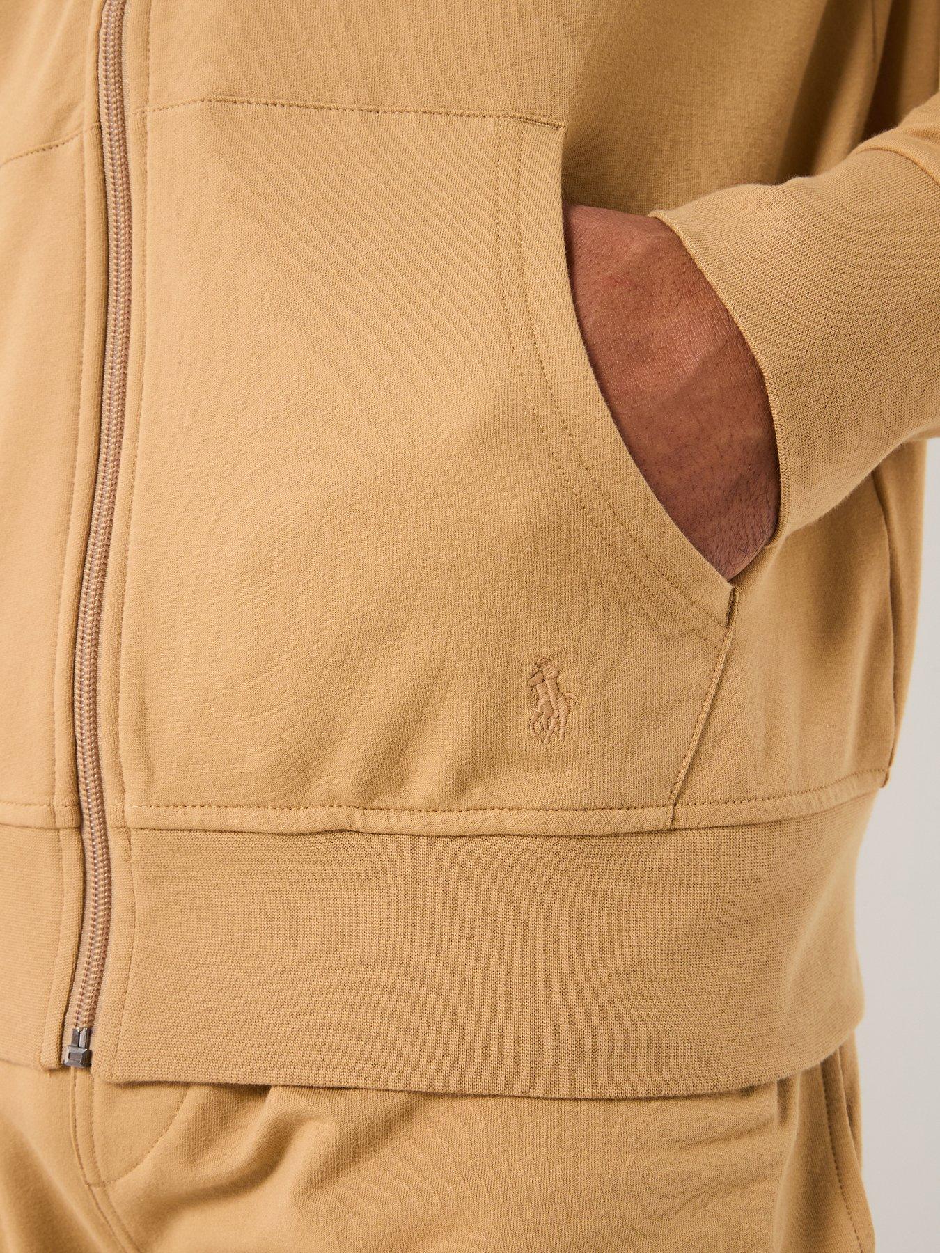Image 4 of 6 of Polo Ralph Lauren Liquid Cotton Tonal Logo Loungewear Hoodie - Beige
