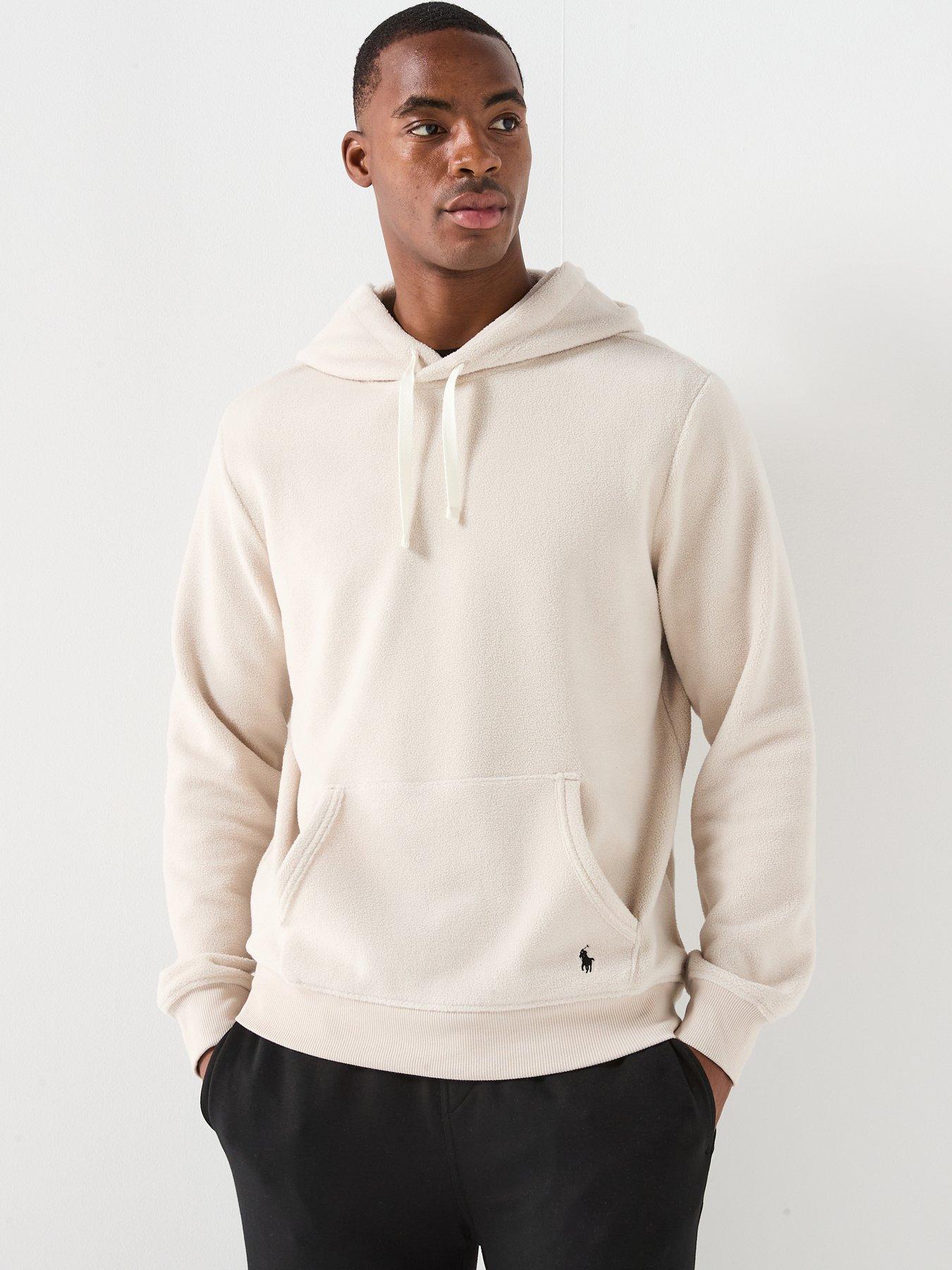 front image of polo-ralph-lauren-polar-fleece-overhead-hoodie-light-beige