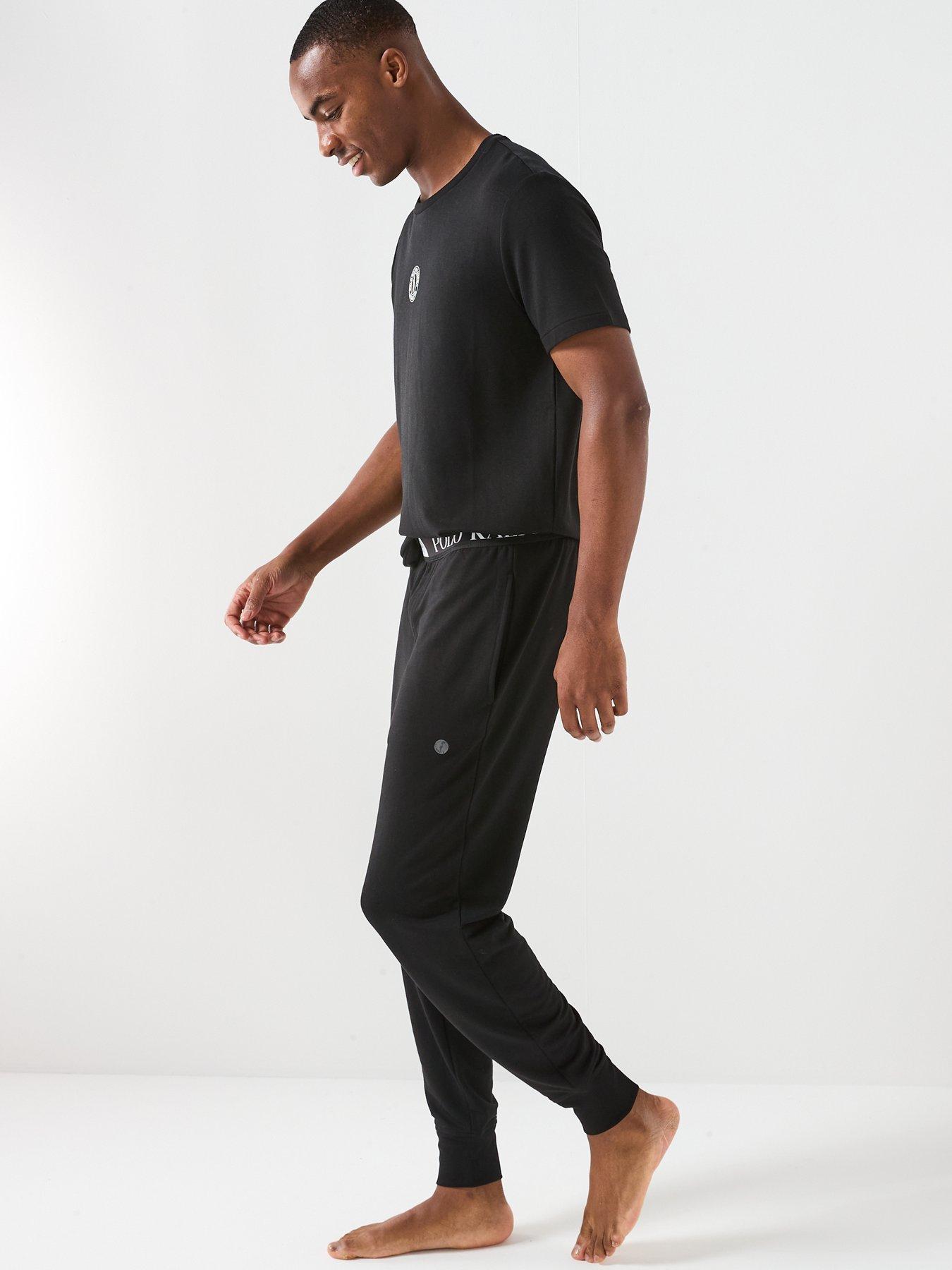  image of polo-ralph-lauren-circle-logo-loungewear-t-shirt-black