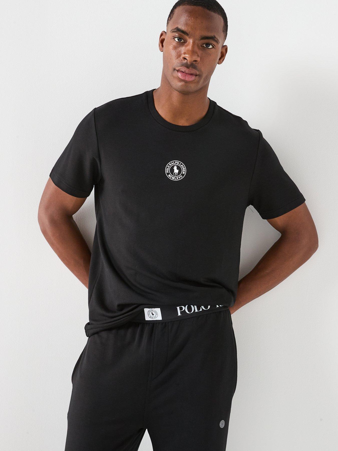  image of polo-ralph-lauren-circle-logo-loungewear-t-shirt-black