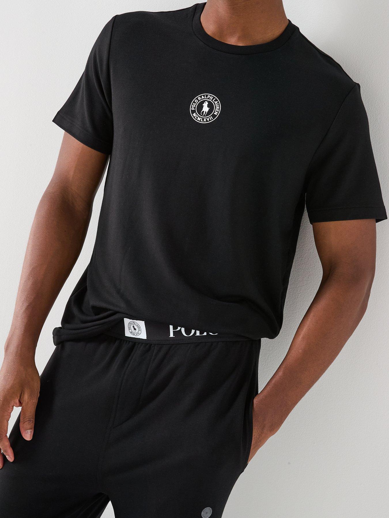  image of polo-ralph-lauren-circle-logo-loungewear-t-shirt-black