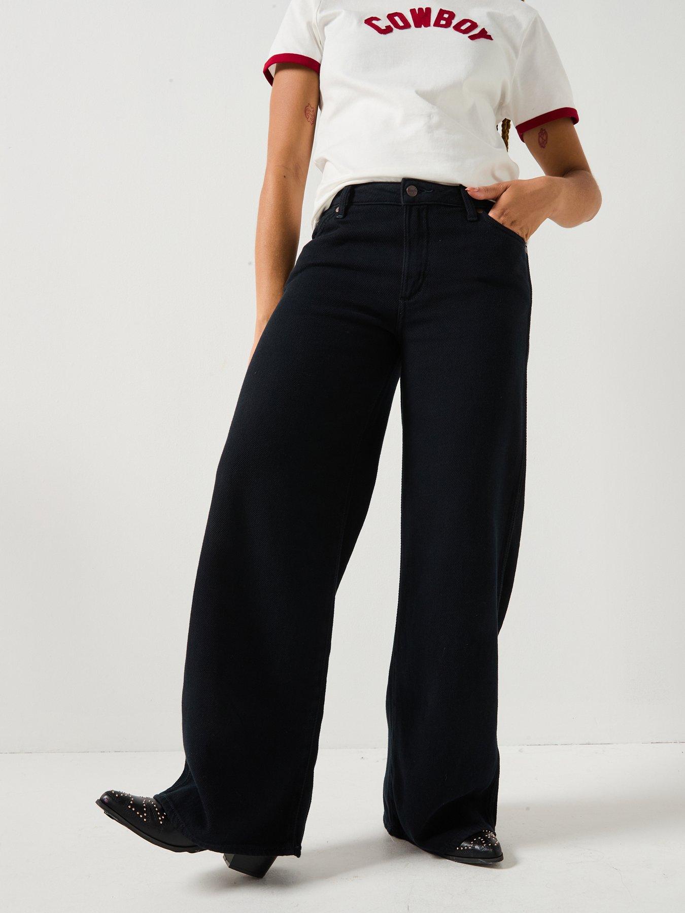 front image of wrangler-world-wide-leg-jeans-cobalt-crush-black