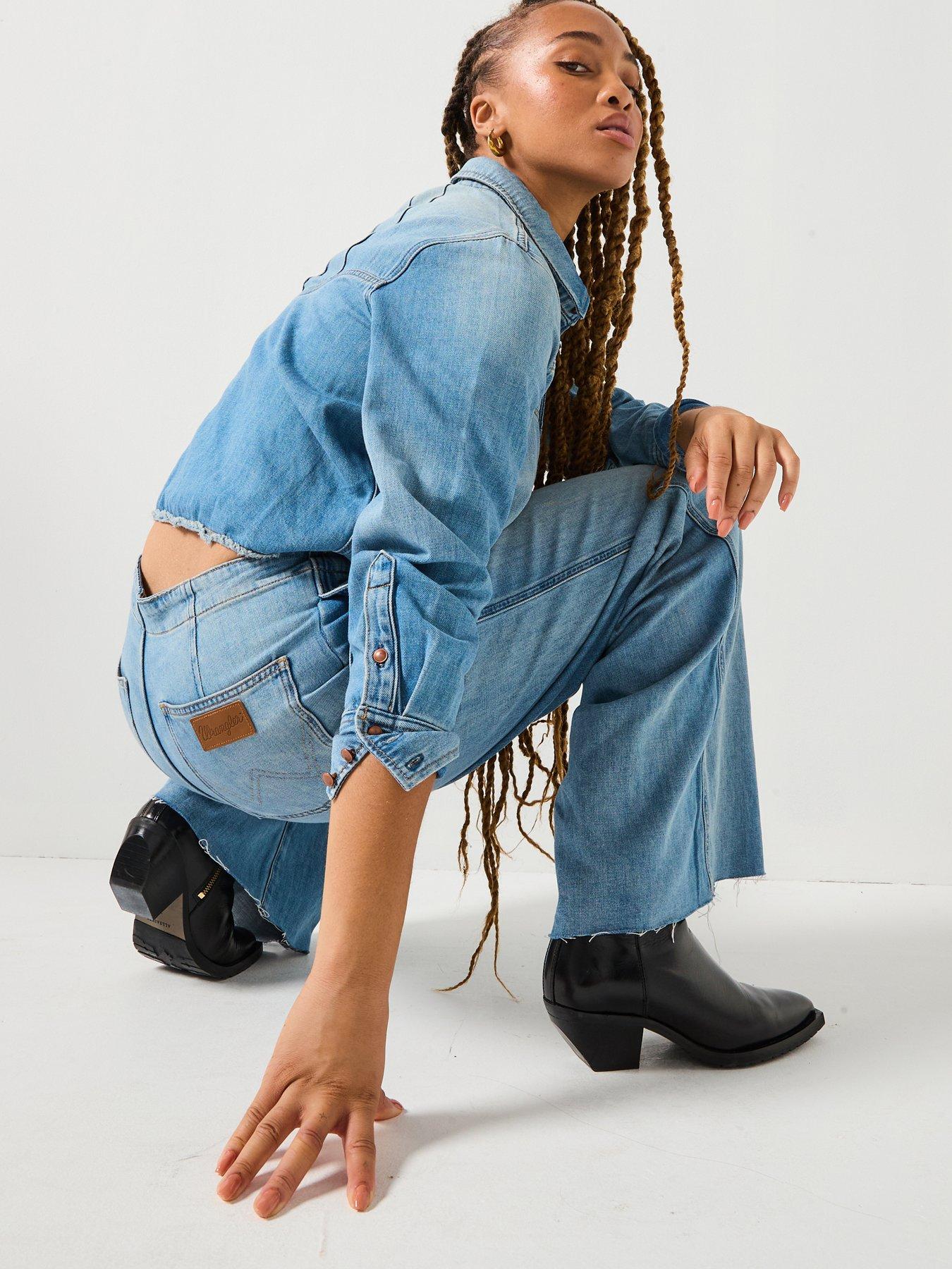 Image 4 of 6 of Wrangler Radiating Coverall Jumpsuit - Shimmerstone - Blue