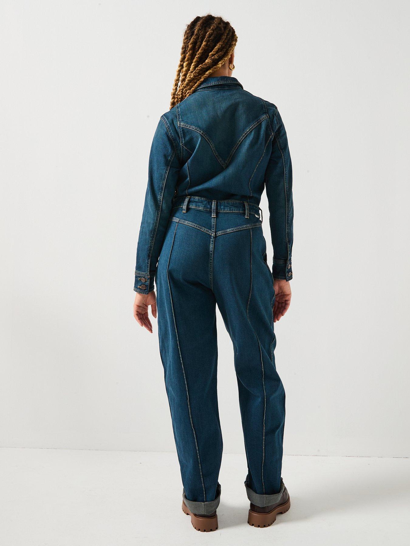 Image 2 of 6 of Wrangler Western Coverall Jumpsuit - Rustic Rinse - Blue